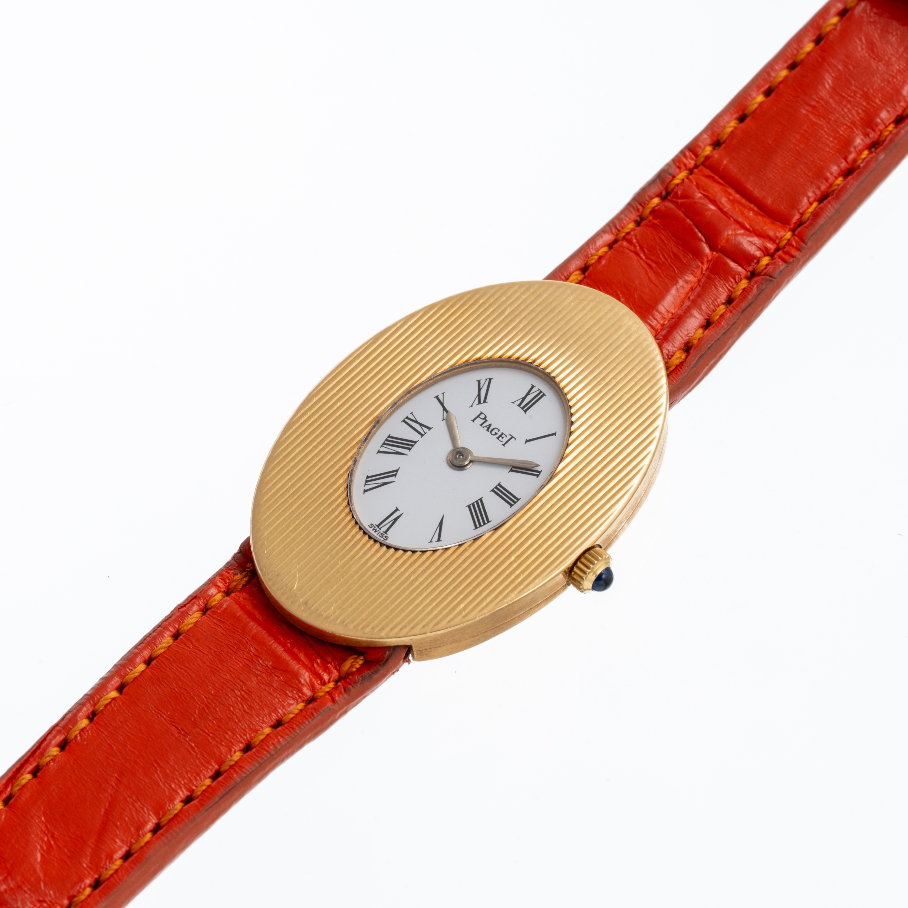 PIAGET - BAIGNOIREOROLOGIO SOLO TEMPO A CARICA MANUALE IN ORO GIALLO 18KT CON CASSA OVALE E QUADR...