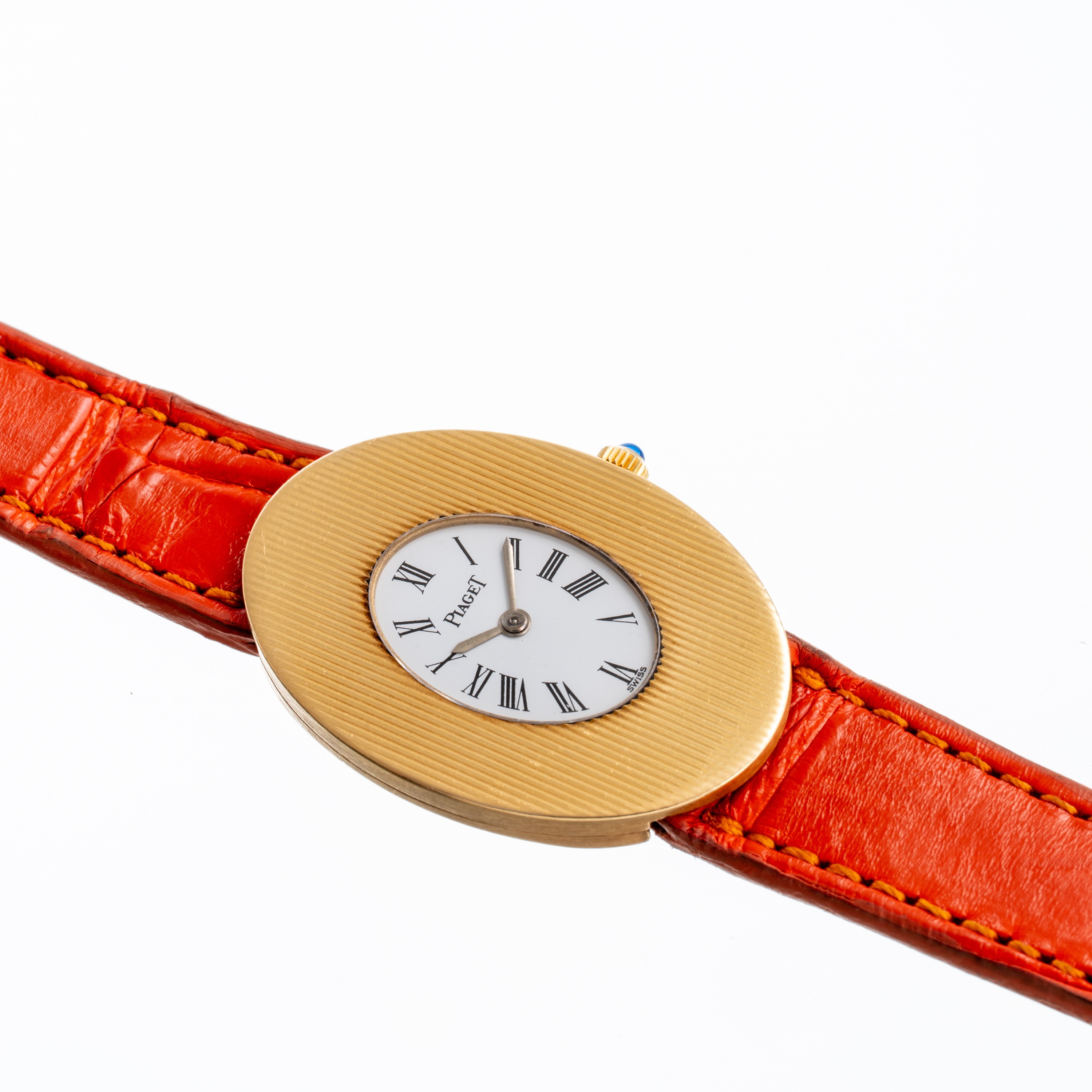 PIAGET - BAIGNOIREOROLOGIO SOLO TEMPO A CARICA MANUALE IN ORO GIALLO 18KT CON CASSA OVALE E QUADR...