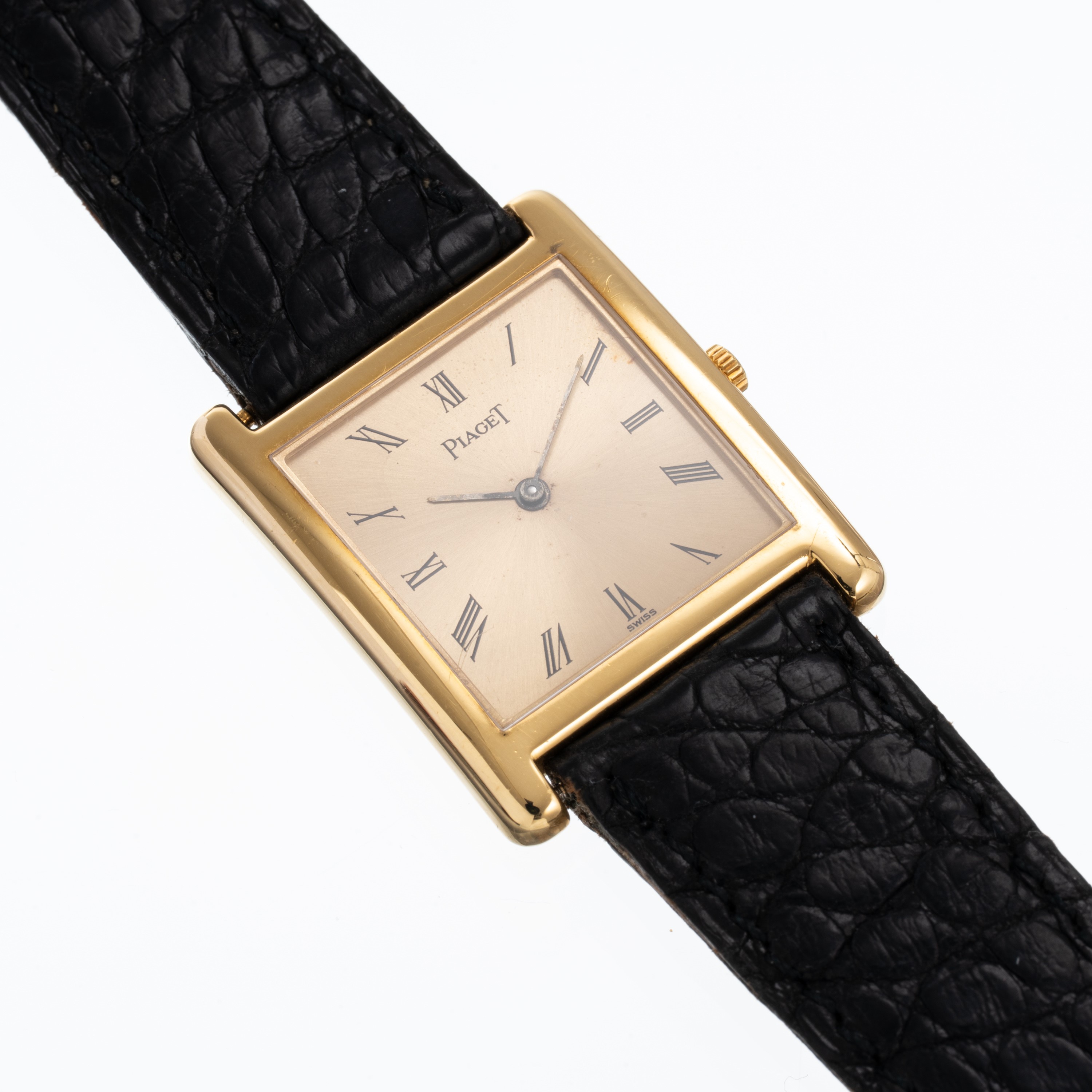 PIAGET - TANKOROLOGIO SOLO TEMPO A CARICA MANUALE IN ORO GIALLO 18KT CON CASSA CURVA E QUADRANTE ...