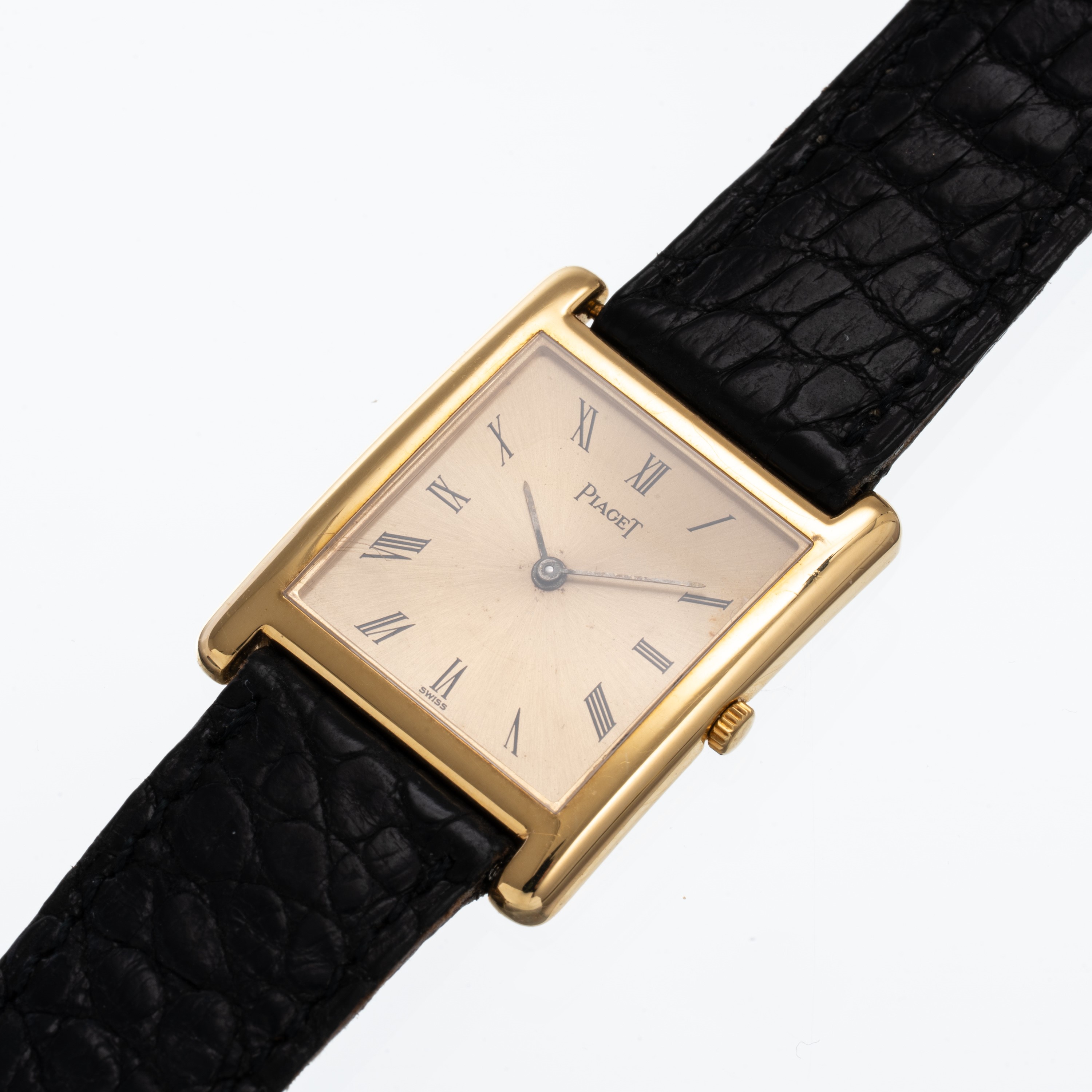 PIAGET - TANKOROLOGIO SOLO TEMPO A CARICA MANUALE IN ORO GIALLO 18KT CON CASSA CURVA E QUADRANTE ...