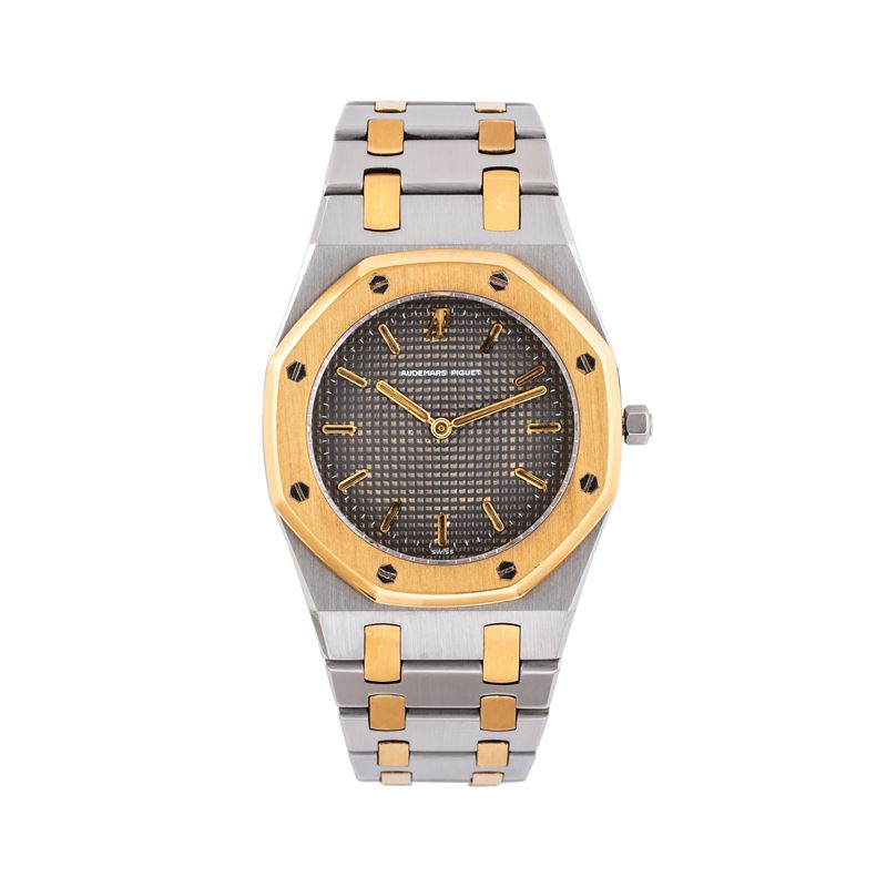 AUDEMARS PIGUET - ROYAL OAK LADYOROLOGIO SOLO TEMPO AL QUARZO IN ACCIAIO E ORO GIALLO 18KT
