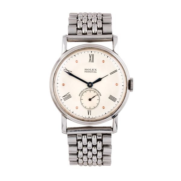 ROLEX - ROLEX - OYSTER PERPETUAL AUTOMATIC WINDING WATCH IN STEEL WITH SMALL SECONDS AT HOURS SIX AND BRACELET GAY BROTHERS