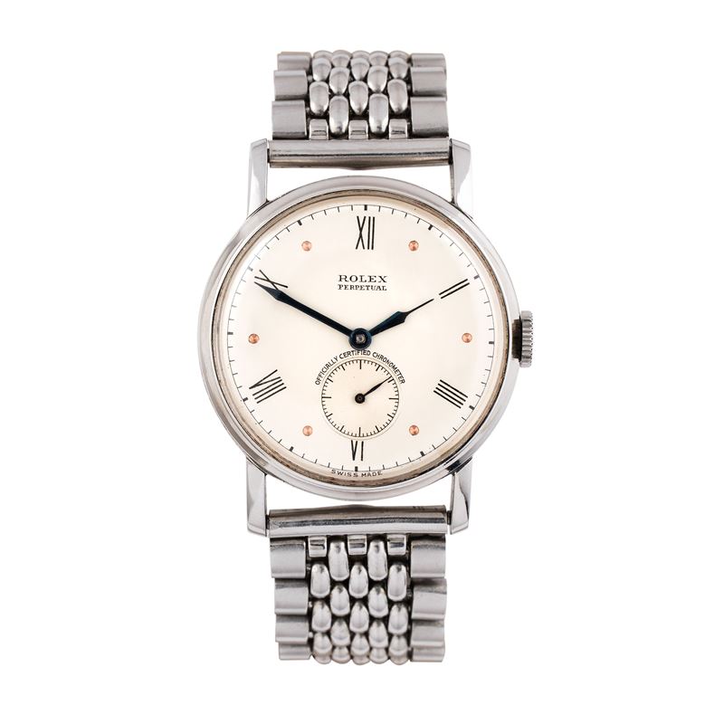 ROLEX - OYSTER PERPETUALOROLOGIO SOLO TEMPO A CARICA AUTOMATICA IN ACCIAIO CON PICCOLI SECONDI AD...