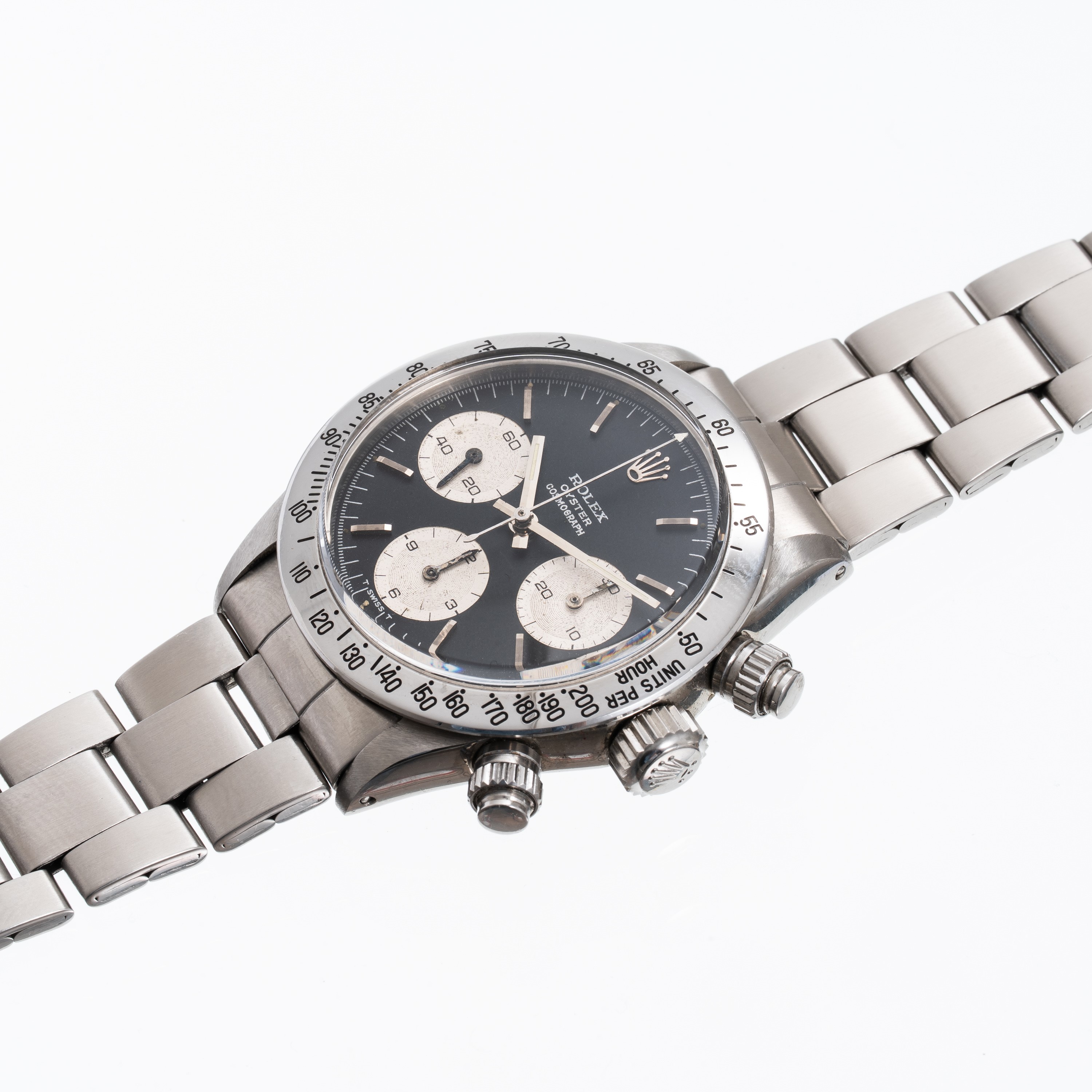 ROLEX - DAYTONACRONOGRAFO A CARICA MANUALE IN ACCIAIO CON QUADRANTE NERO E CONTATORI BIANCHI