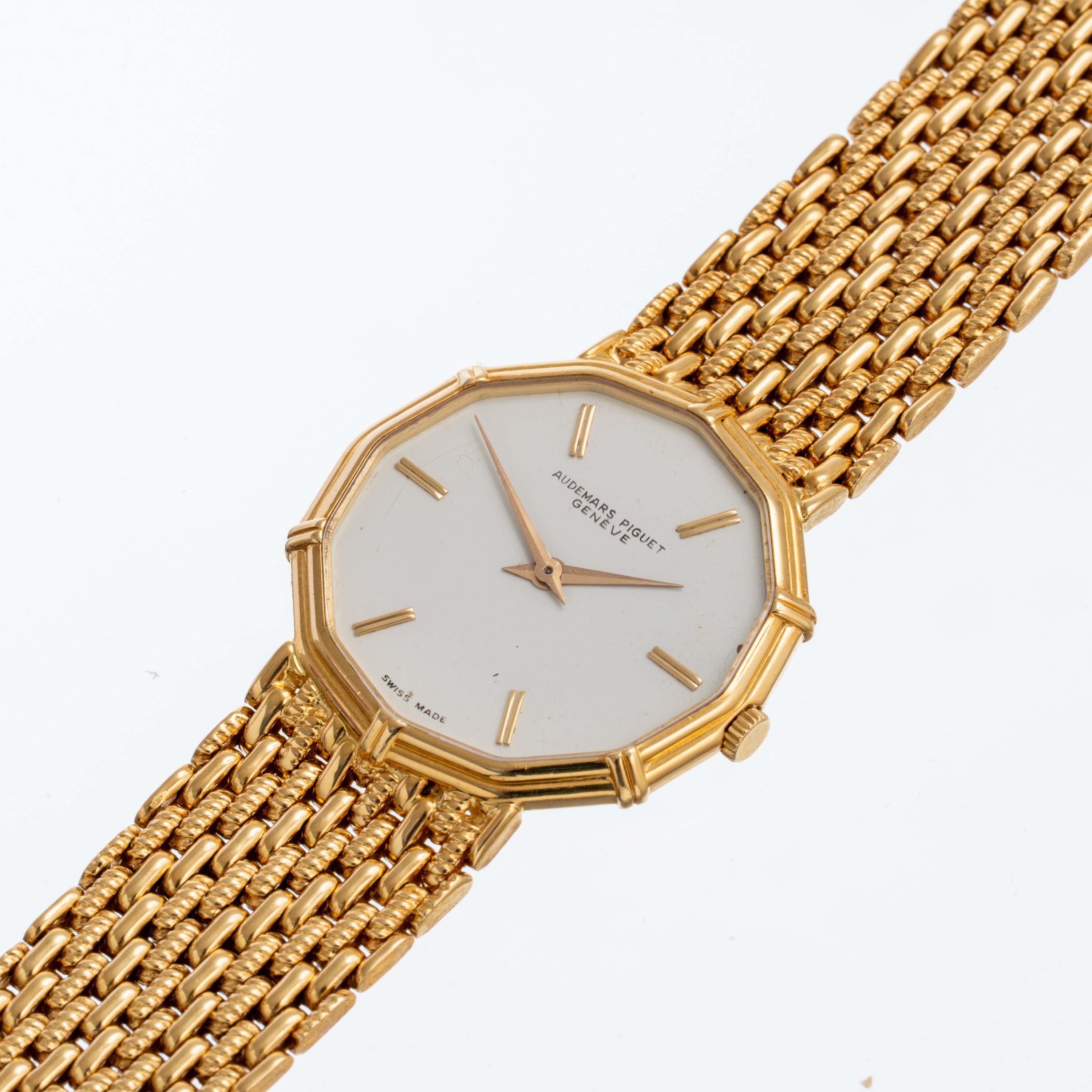 AUDEMARS PIGUET OROLOGIO SOLO TEMPO A CARICA MANUALE IN ORO GIALLO 18KT CON BRACCIALE INTEGRATO I...