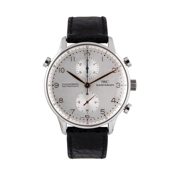 IWC - IWC - PORTOGHESE RATTRAPPANTE MANUAL WINDING SPLIT SECOND STEEL CHRONOGRAPH WITH SILVER DIAL