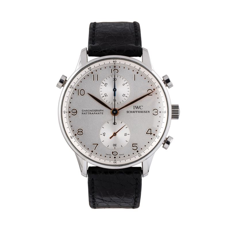 IWC - PORTOGHESE RATTRAPPANTECRONOGRAFO IN ACCIAIO RATTRAPPANTE A CARICA MANUALE CON QUADRANTE AR...