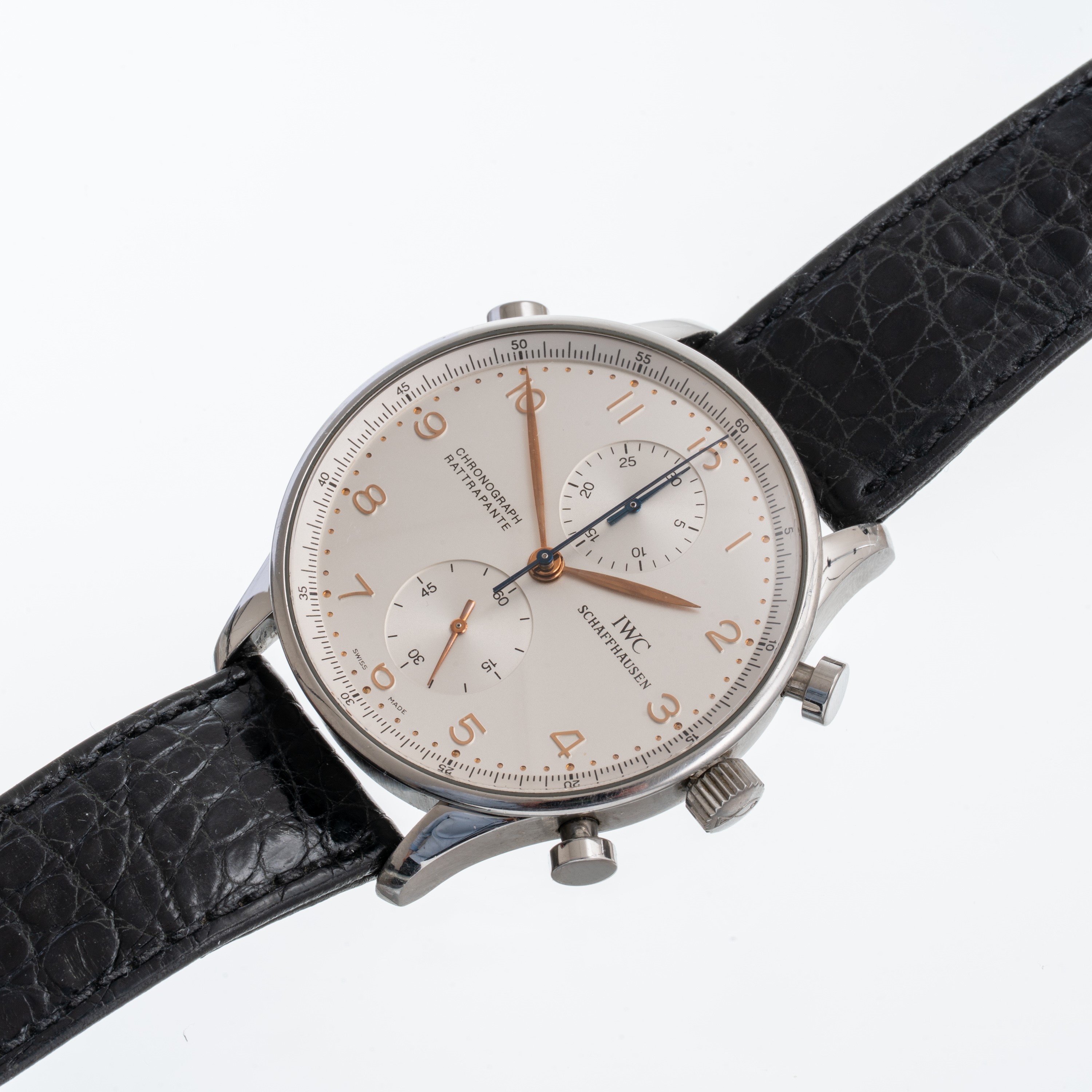 IWC - PORTOGHESE RATTRAPPANTECRONOGRAFO IN ACCIAIO RATTRAPPANTE A CARICA MANUALE CON QUADRANTE AR...