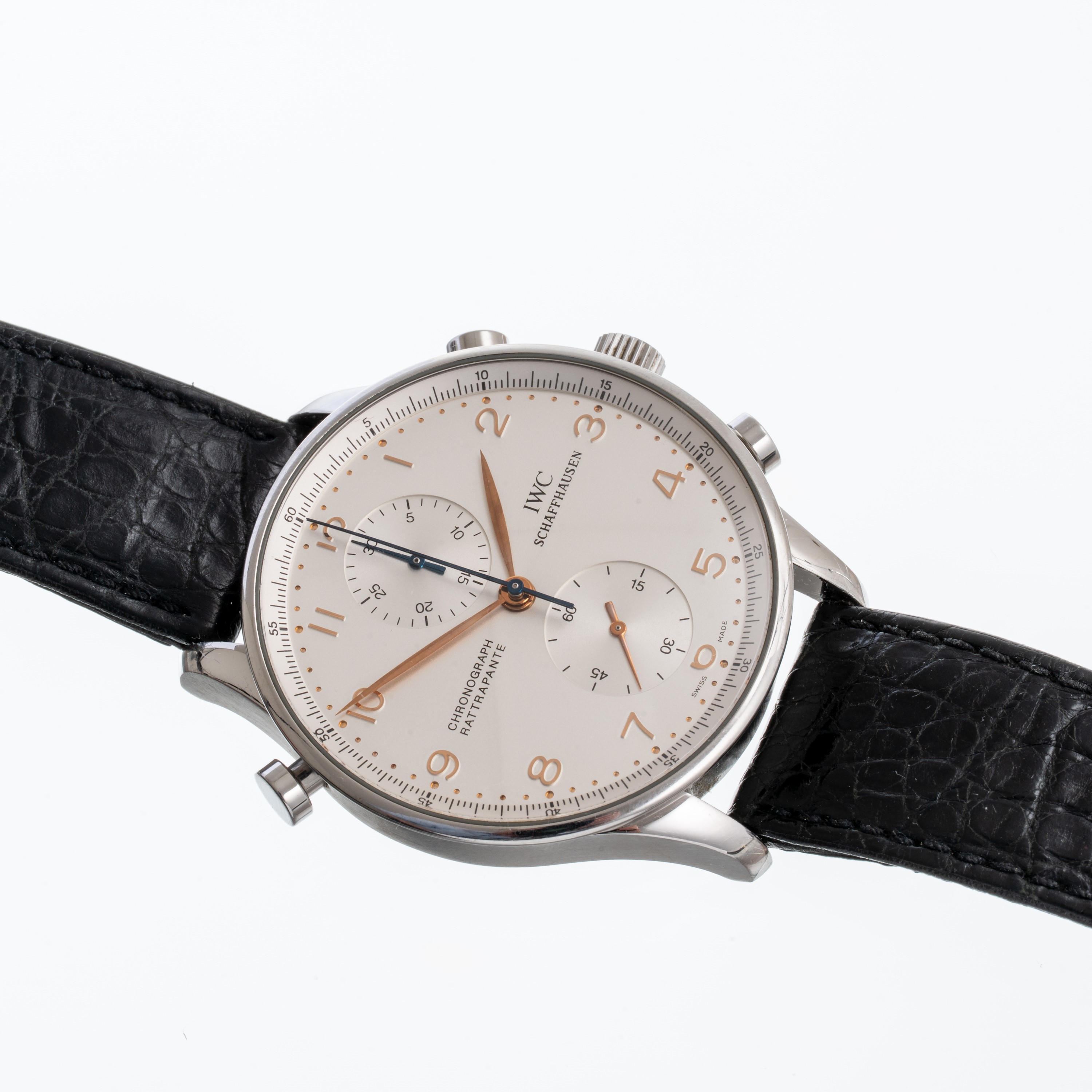 IWC - PORTOGHESE RATTRAPPANTECRONOGRAFO IN ACCIAIO RATTRAPPANTE A CARICA MANUALE CON QUADRANTE AR...