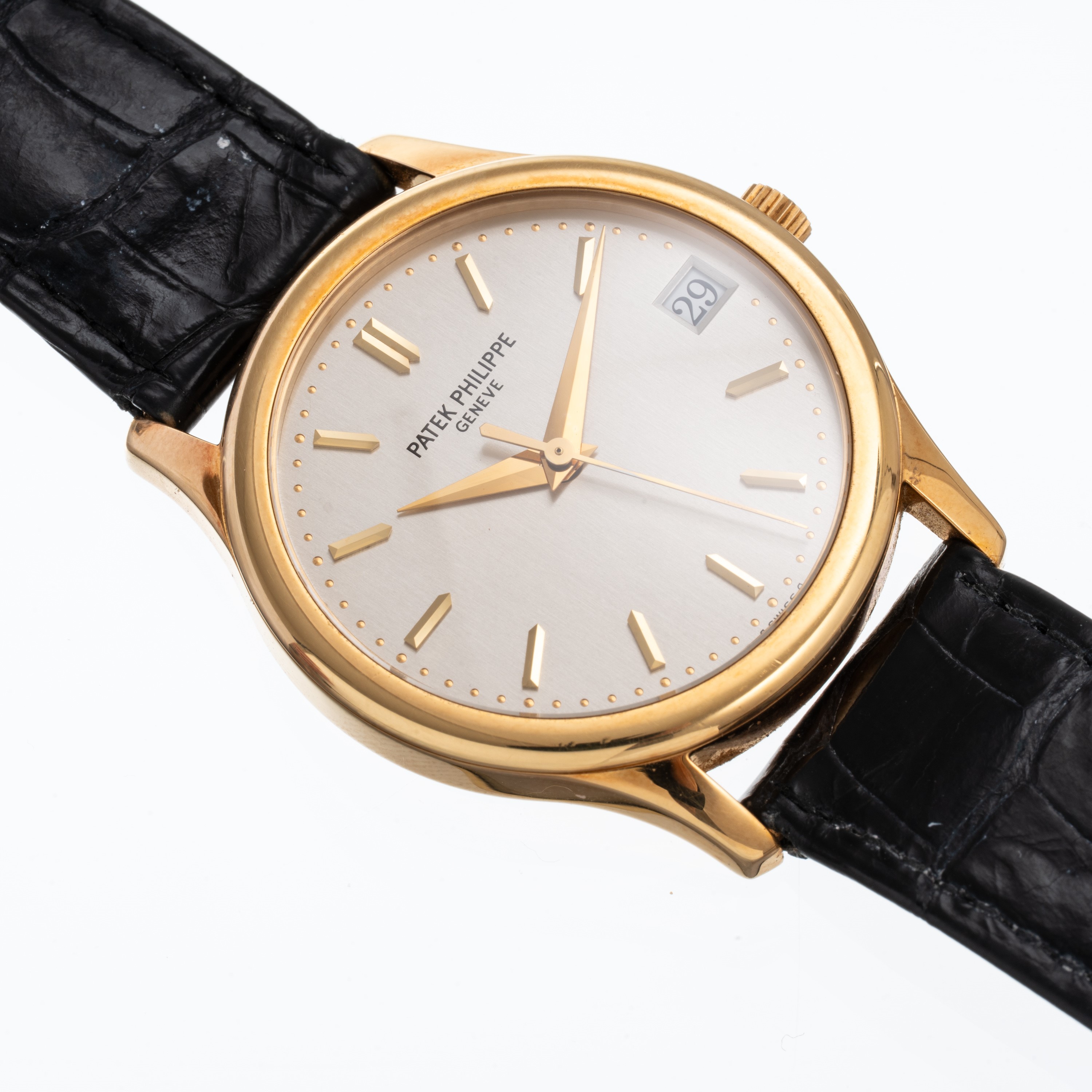 PATEK PHILIPPE - CALATRAVAOROLOGIO A CARICA AUTOMATICA IN ORO GIALLO 18KT CON QUADRANTE ARGENTE',...