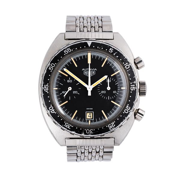 HEUER - HEUER - AUTAVIA MILITARY CHRONOGRAPH IN STEEL WITH MANUAL WINDING WITH BLACK DIAL, DATE THREE HOURS AND BRACELET GAY BROTHERS
