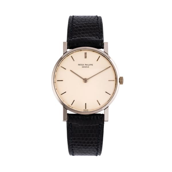 PATEK PHILIPPE - PATEK PHILIPPE - CALATRAVA 18KT WHITE GOLD MANUAL WINDING WATCH WITH SILVER DIAL