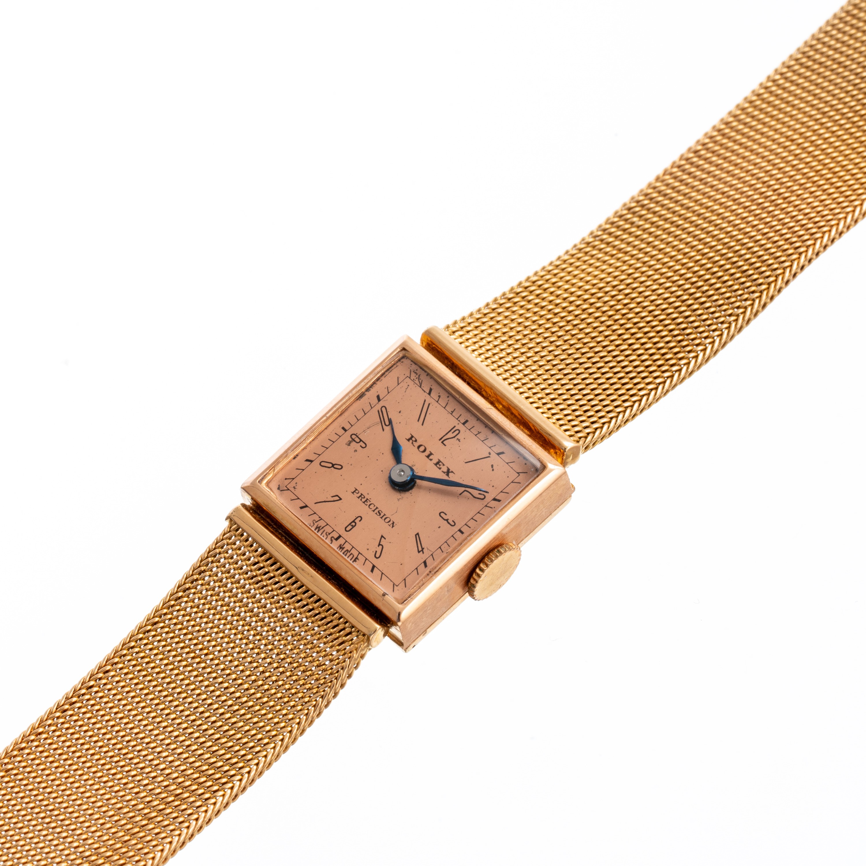 ROLEX - PRECISIONOROLOGIO SOLO TEMPO A CARICA MANUALE IN ORO ROSA 18KT CON QUADRANTE SALMONE E BR...