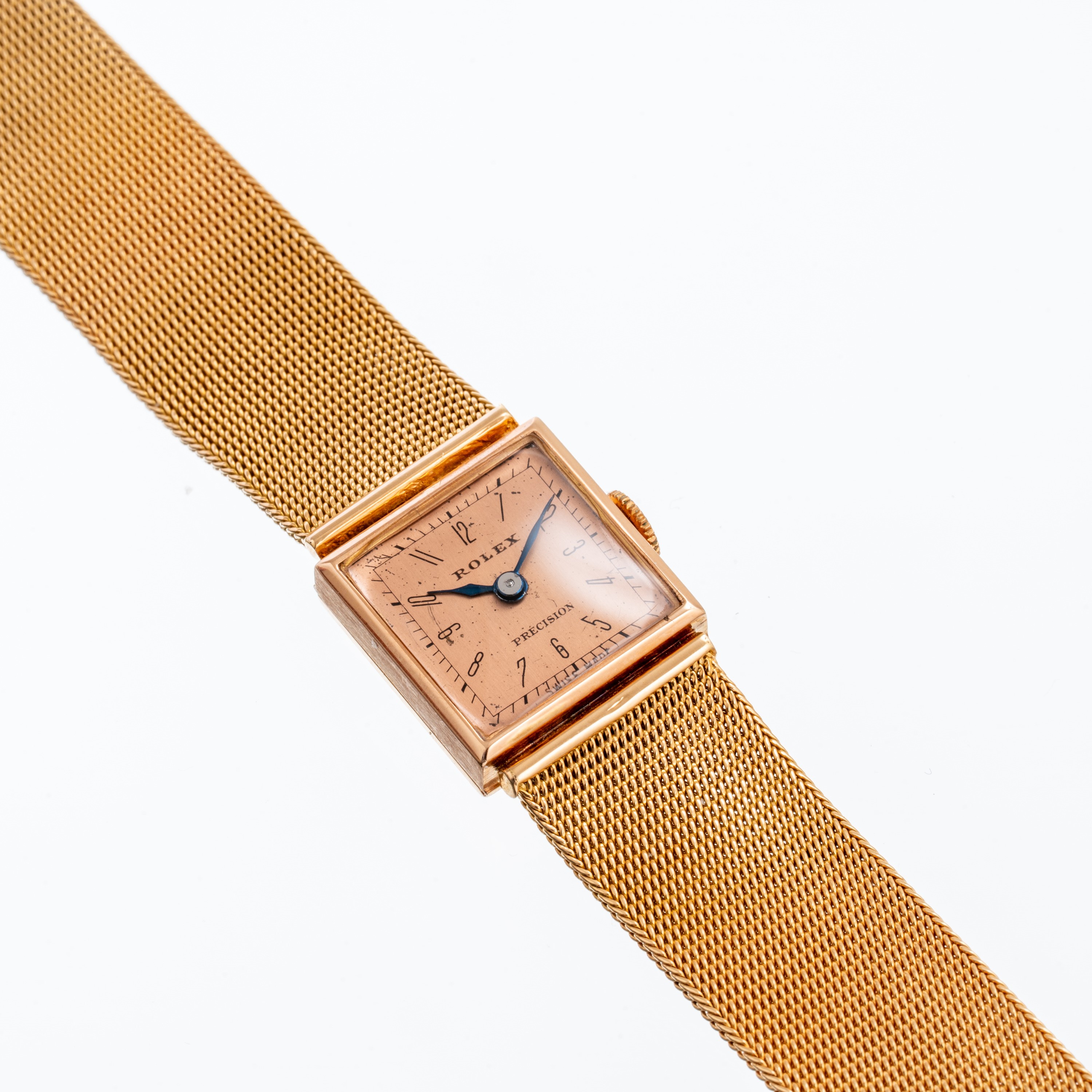 ROLEX - PRECISIONOROLOGIO SOLO TEMPO A CARICA MANUALE IN ORO ROSA 18KT CON QUADRANTE SALMONE E BR...