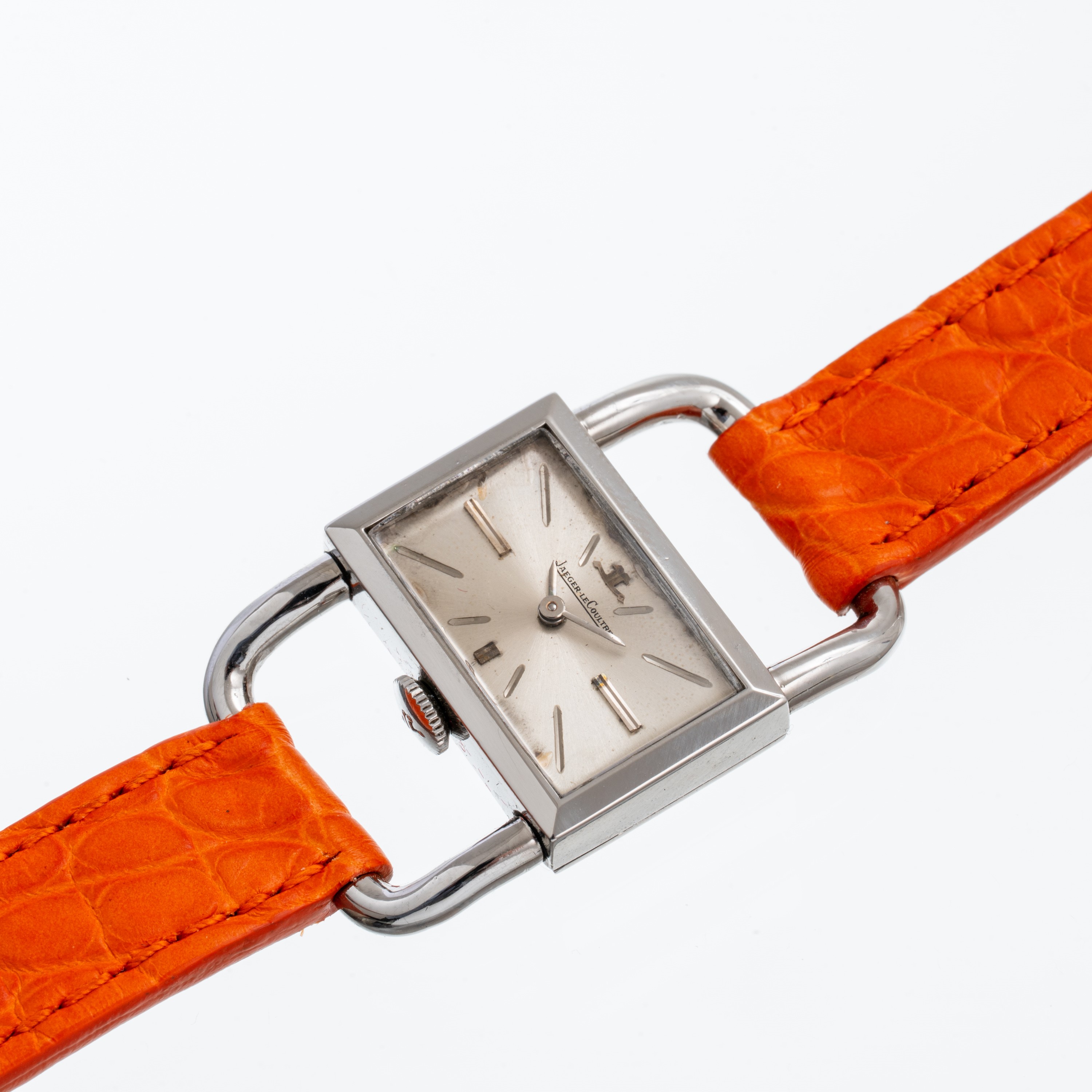 JAEGER LECOULTRE - LUCCHETTOOROLOGIO SOLO TEMPO A CARICA MANUALE IN ACCIAIO CON QUADRANTE ARGENTE...