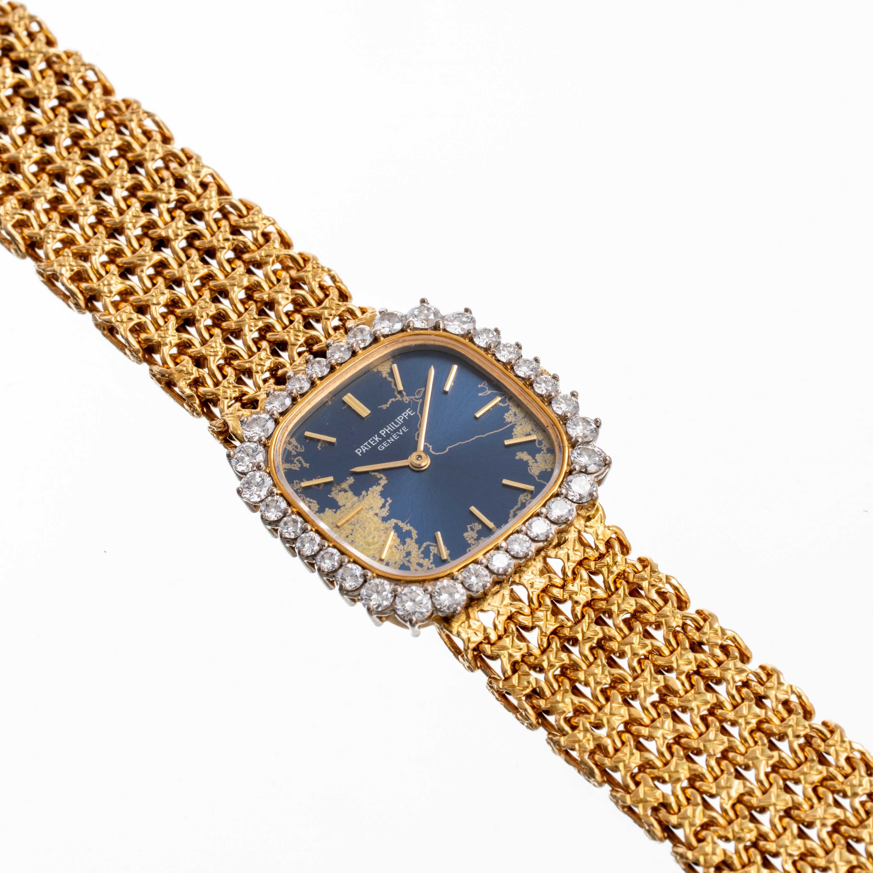 PATEK PHILIPPEOROLOGIO SOLO TEMPO A CARICA MANUALE IN ORO GIALLO 18KT CON QUADRANTE BLU VIRATO GH...