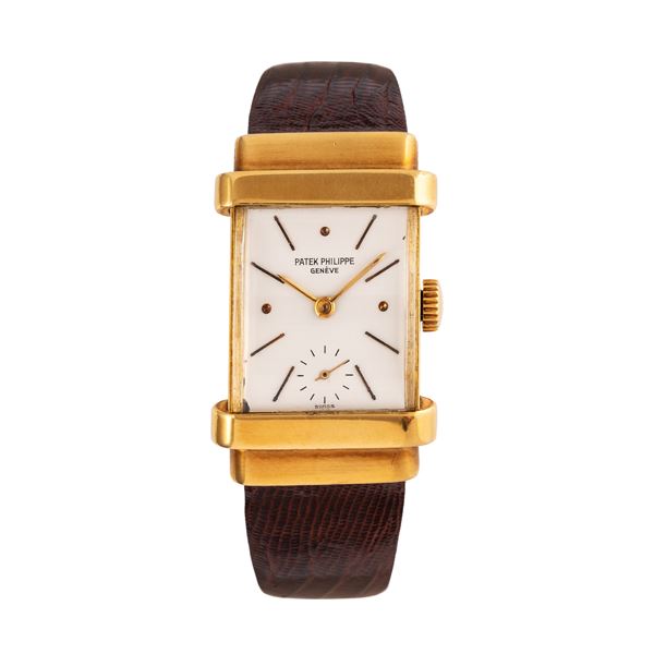 PATEK PHILIPPE - PATEK PHILIPPE - CINESINO 18KT YELLOW GOLD MANUAL WINDING WATCH WITH SILVER DIAL AND SMALL SECONDS AT SIX