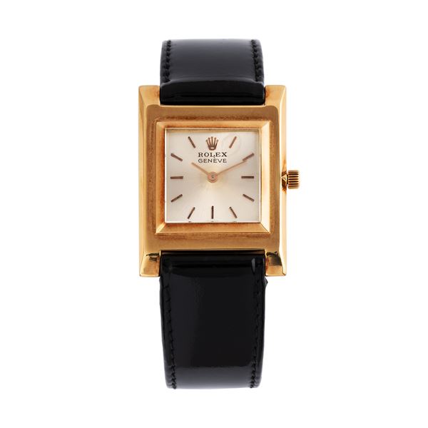 ROLEX MANUAL WINDING 18KT YELLOW GOLD WATCH WITH SILVER DIAL