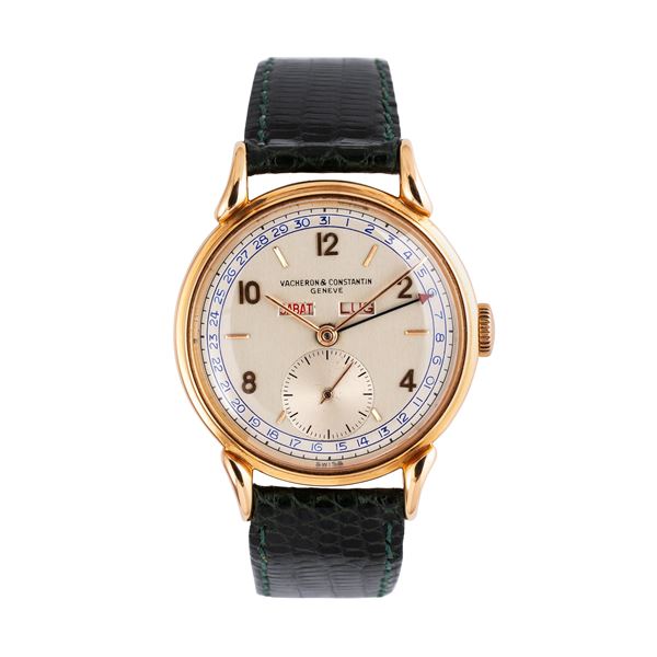 VACHERON CONSTANTIN - VACHERON CONSTANTN - FULL CALENDAR MANUAL WINDING 18KT ROSE GOLD WATCH WITH FANCY LUGS AND TRIPLE CALENDAR