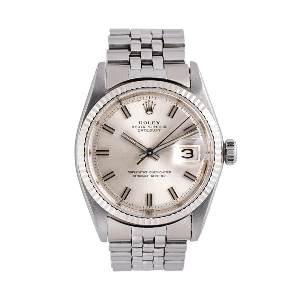 ROLEX - ROLEX - DATEJUST WIDE BOY STEEL AUTOMATIC WINDING WATCH WITH WIDE BOY SILVER DIAL AND JUBILEE BRACELET
