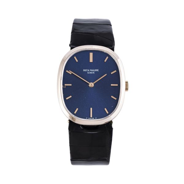PATEK PHILIPPE - PATEK PHILIPPE - ELLIPSE MANUAL WINDING 18KT WHITE GOLD WATCH WITH BLUE SIGMA DIAL