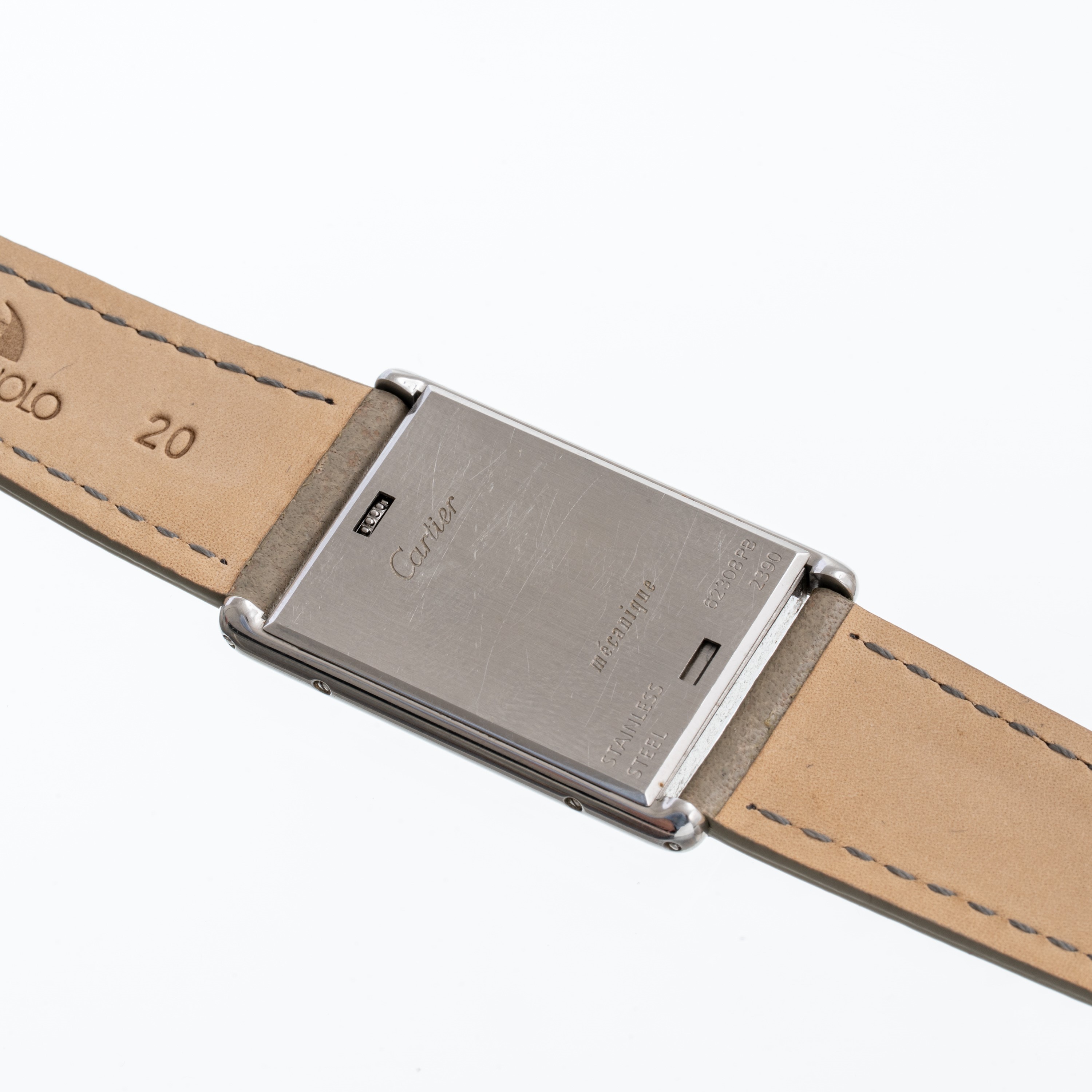 CARTIER - BASCULANTE MECANIQUEOROLOGIO SOLO TEMPO IN ACCIAIO A CARICA MANUALE CON QUADRANTE BIANC...