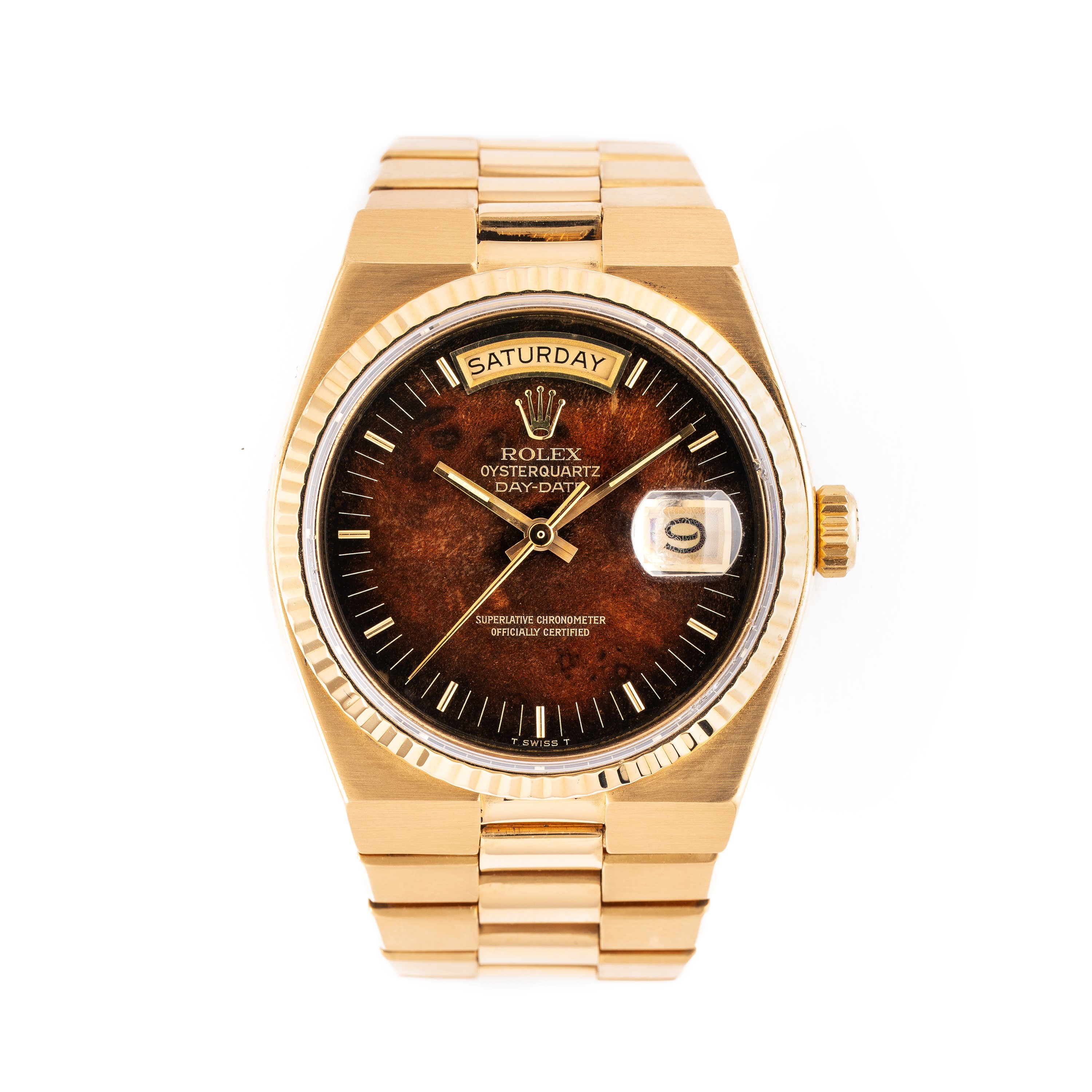 ROLEX - DAYDATE OYSTERQUARTZOROLOGIO AL QUARZO IN ORO GIALLO 18KT CON QUADRANTE IN RADICA