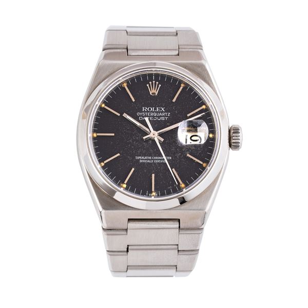 ROLEX - ROLEX - DATEJUST OYSTERQUARTZ QUARTZ STEEL WATCH WITH BLUE DIAL AND DATE WINDOW AT THREE O'CLOCK