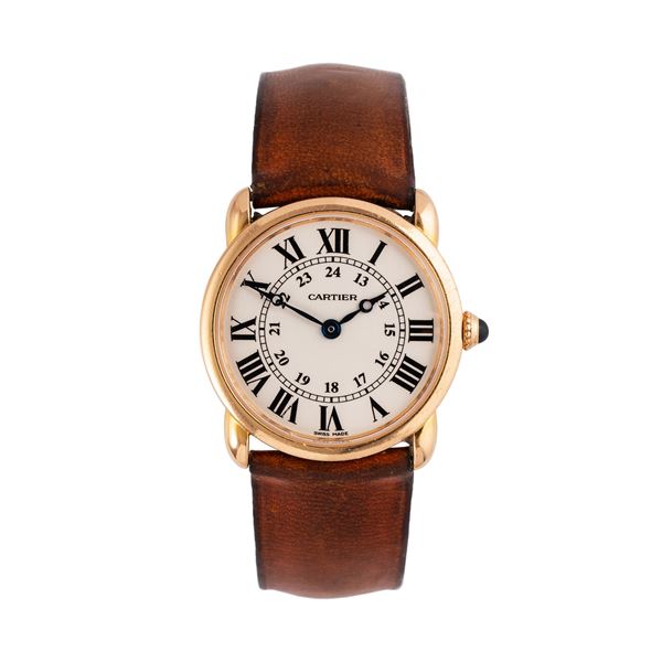 CARTIER - CARTIER - RONDE DE CARTIER ROSE 18KT GOLD QUARTZ WATCH WITH WHITE DIAL