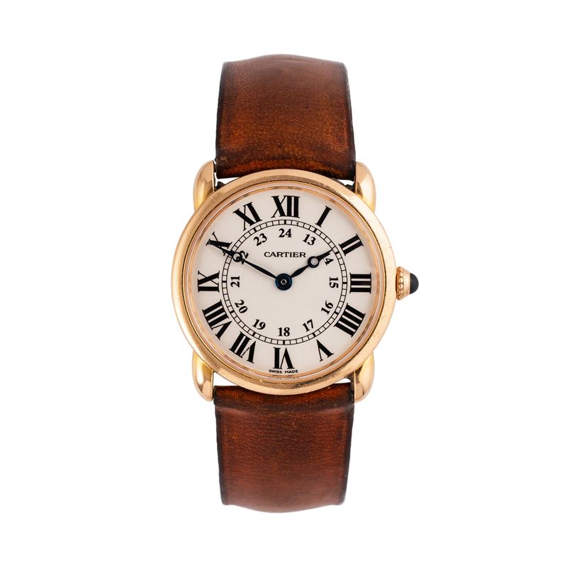 CARTIER - RONDE DE CARTIEROROLOGIO SOLO TEMPO AL QUARZO IN ORO ROSA 18KT CON QUADRANTE BIANCO