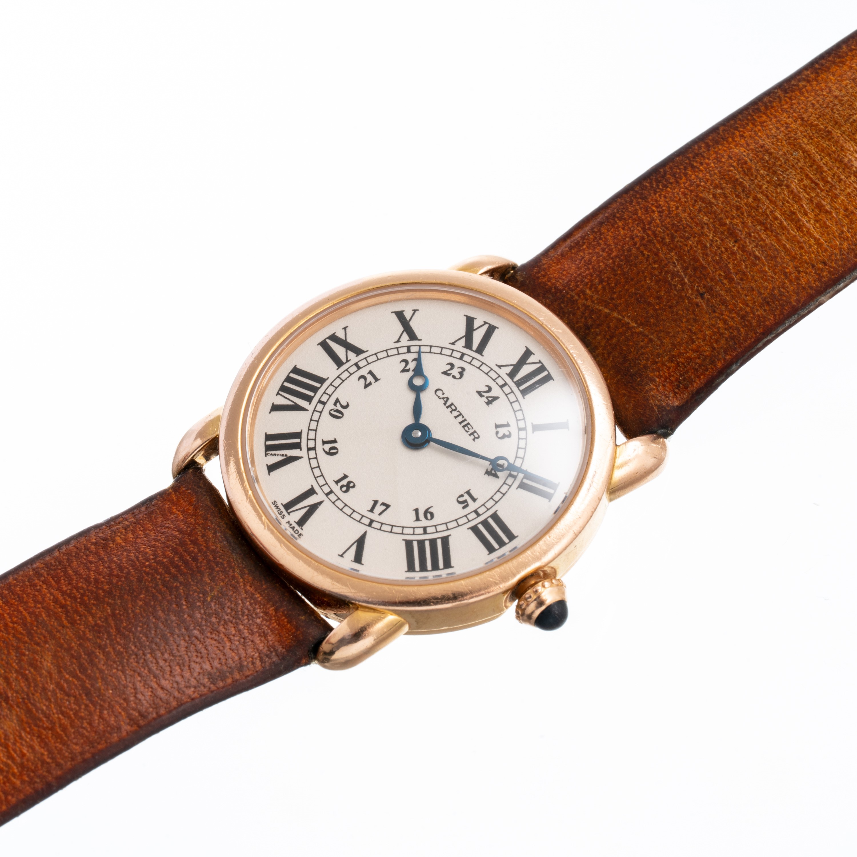 CARTIER - RONDE DE CARTIEROROLOGIO SOLO TEMPO AL QUARZO IN ORO ROSA 18KT CON QUADRANTE BIANCO