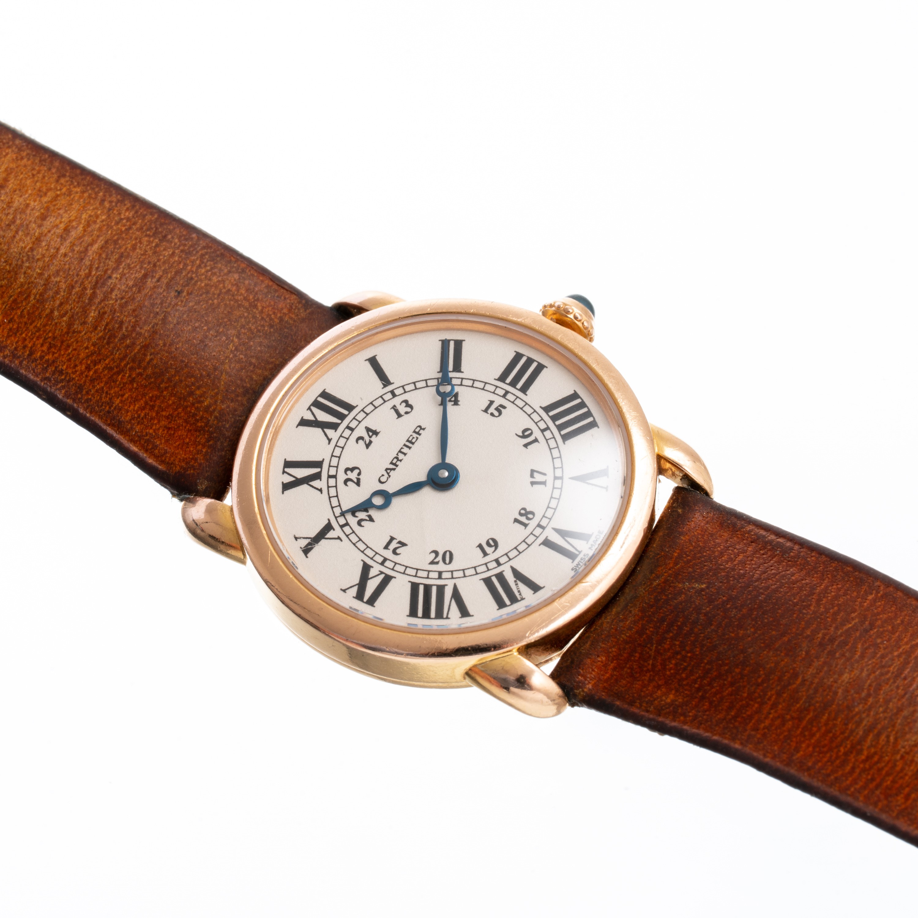 CARTIER - RONDE DE CARTIEROROLOGIO SOLO TEMPO AL QUARZO IN ORO ROSA 18KT CON QUADRANTE BIANCO