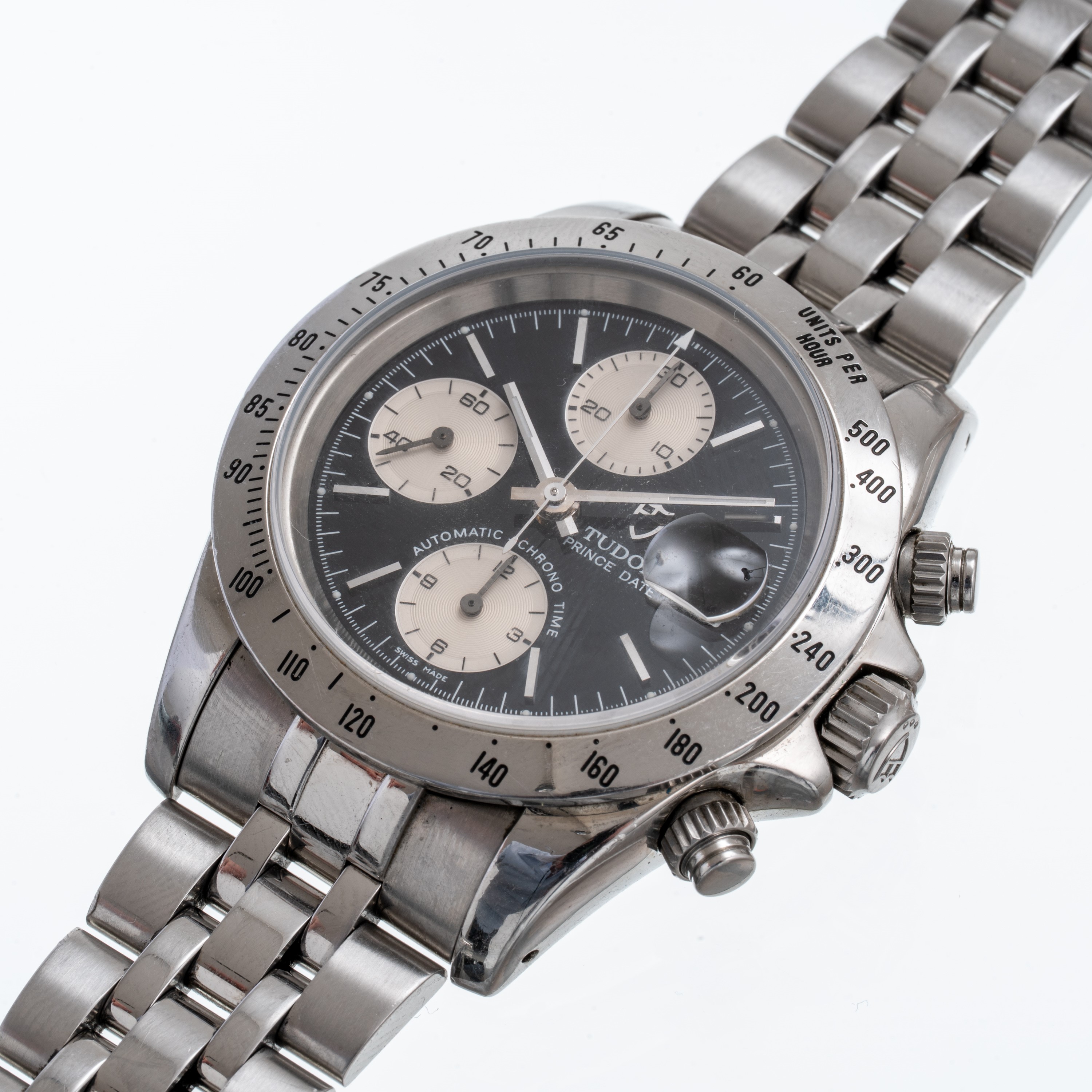 TUDOR - PRINCE DATECRONOGRAFO A CARICA AUTOMATICA IN ACCIAIO CON QUADRANTE NERO E DATARIO AD ORE ...