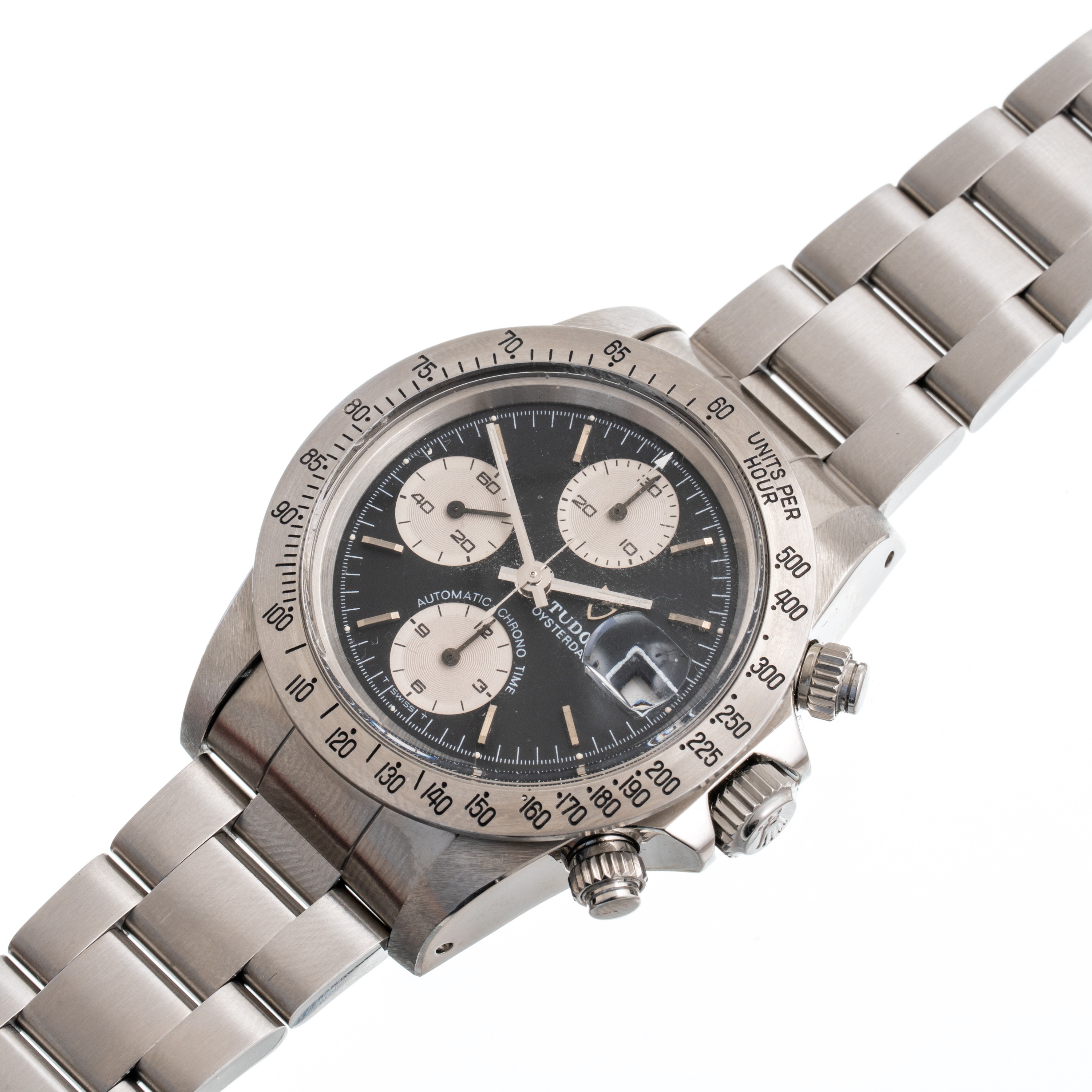 TUDOR - BIG BLOCKCRONOGRAFO A CARICA AUTOMATICA IN ACCIAIO CON QUADRANTE GRIGIO E DATARIO AD ORE ...