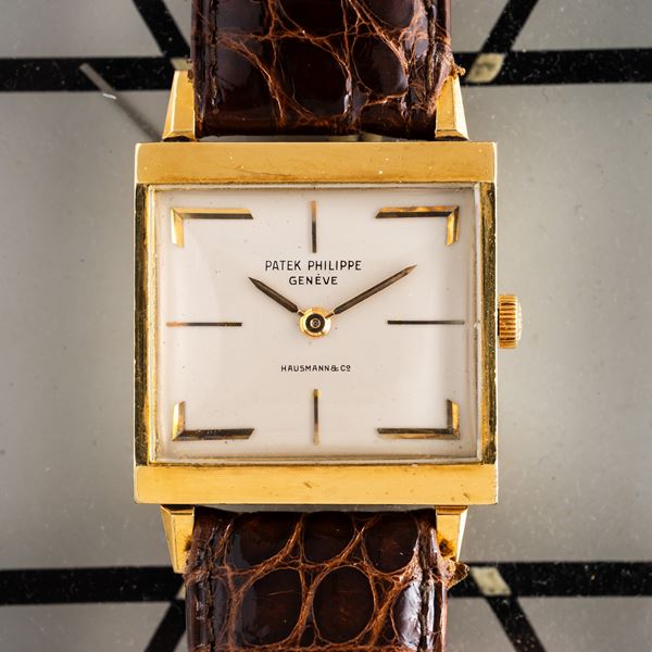 PATEK PHILIPPE - PATEK PHILIPPE - CIOCCOLATONE MANUAL WINDING 18KT YELLOW GOLD WATCH WITH SILVER DIAL WITH HAUSMANN DEALER PERSONALISATION