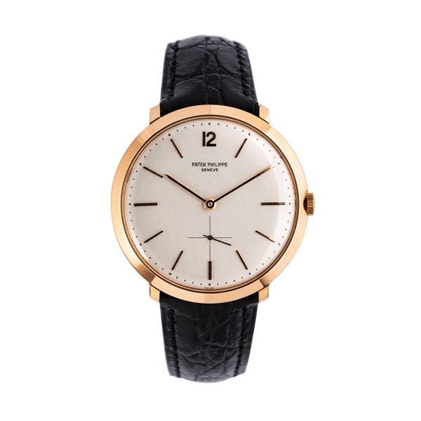 PATEK PHILIPPE - PATEK PHILIPPE - CALATRAVA DISCO VOLANTE MANUAL WINDING 18KT PINK GOLD WATCH WITH SMALL SECONDS AT SIX O'CLOCK
