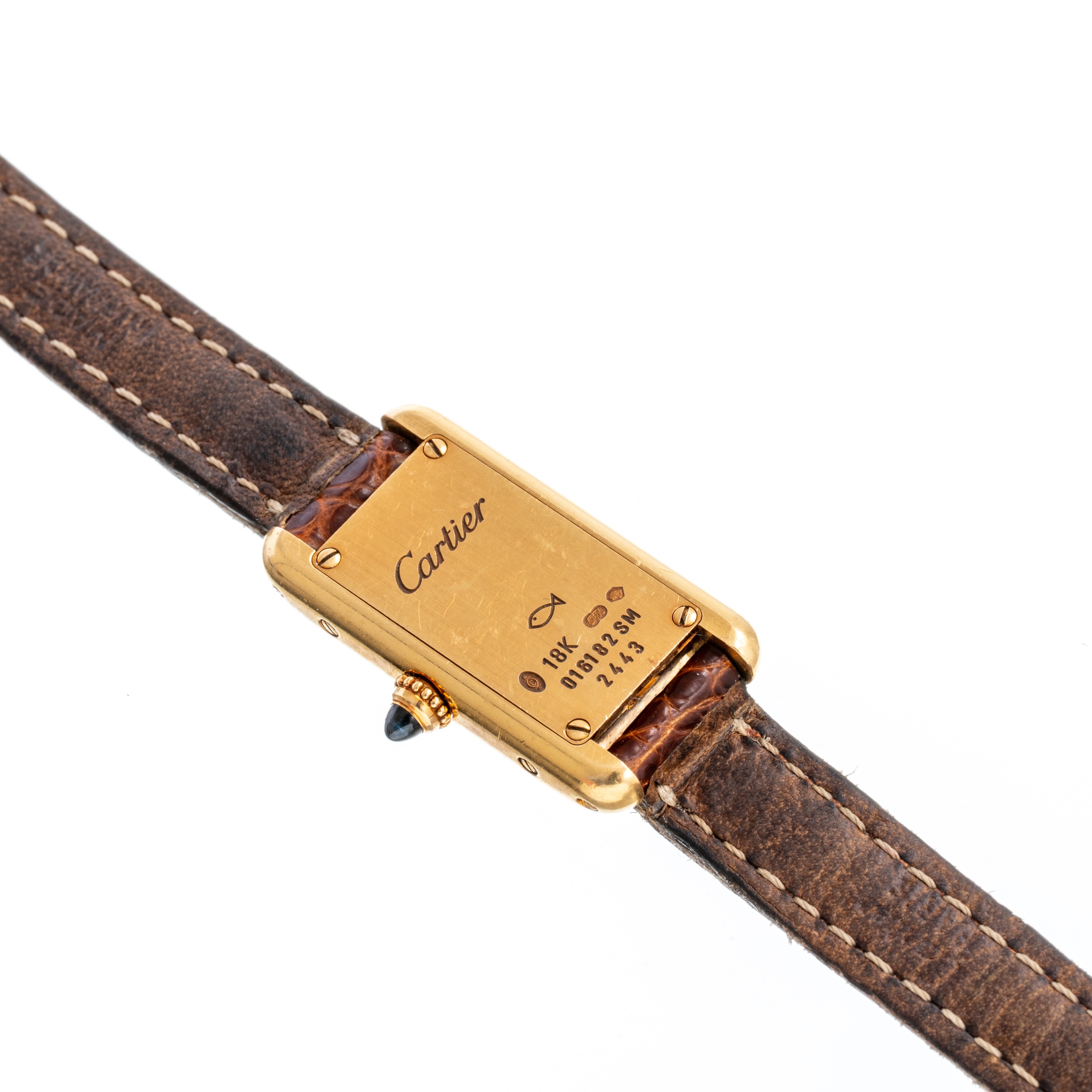 CARTIER - TANK ALLONGE' MINIOROLOGIO SOLO TEMPO AL QUARZO IN ORO GIALLO 18KT CON QUADRANTE BIANCO