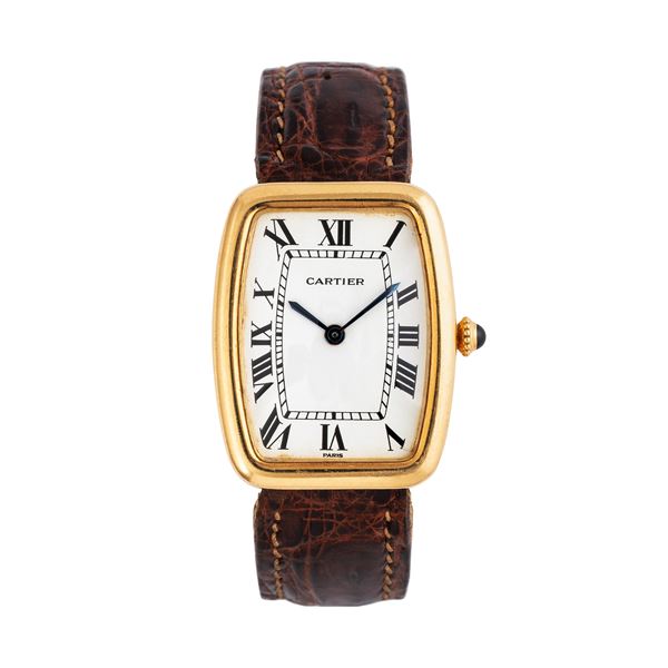 CARTIER - CARTIER - FABERGE MANUAL WINDING 18KT YELLOW GOLD WATCH WITH WHITE DIAL