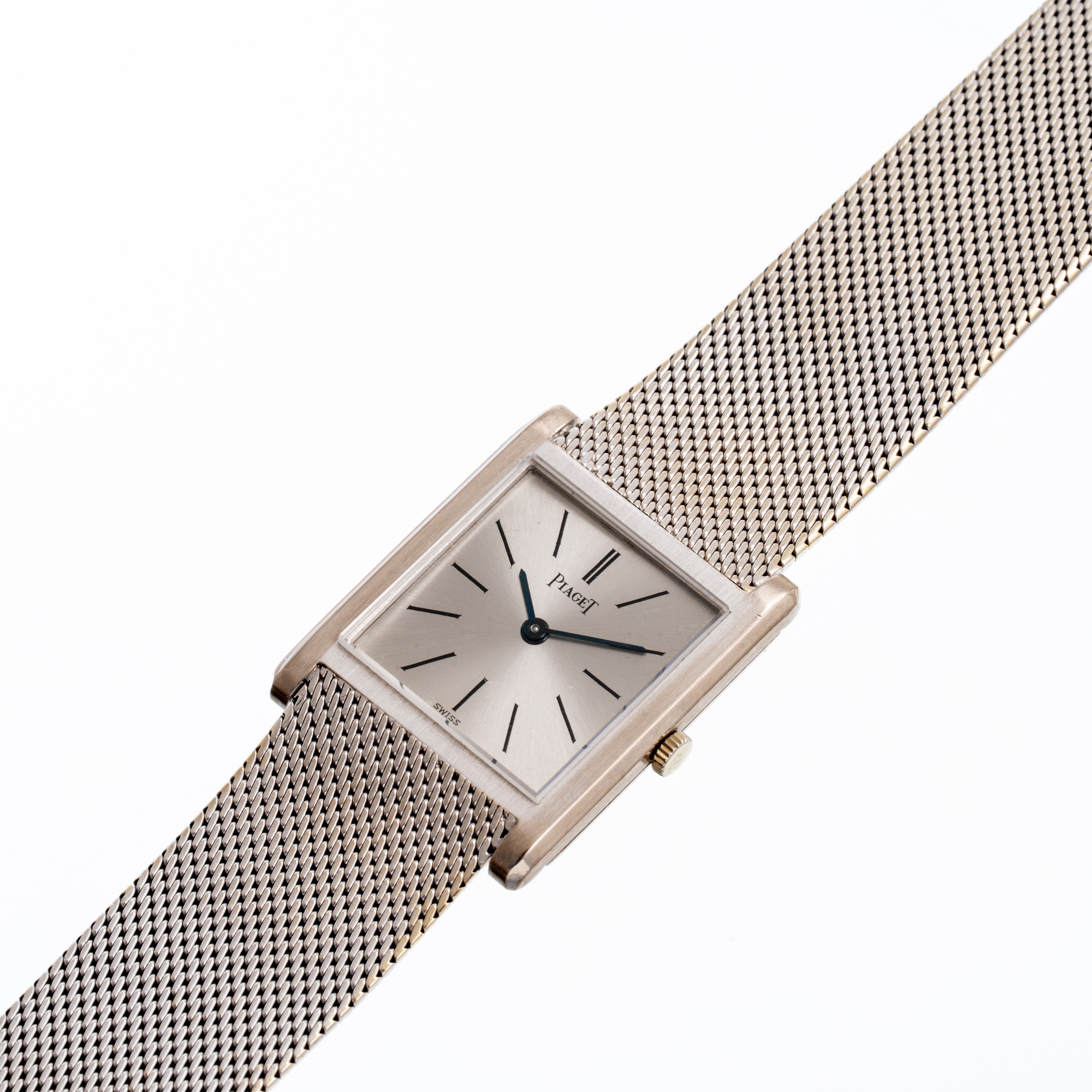 PIAGET - TANKOROLOGIO SOLO TEMPO A CARICA MANUALE IN ORO BIANCO 18KT CON BRACCIALE INTEGRATO IN O...