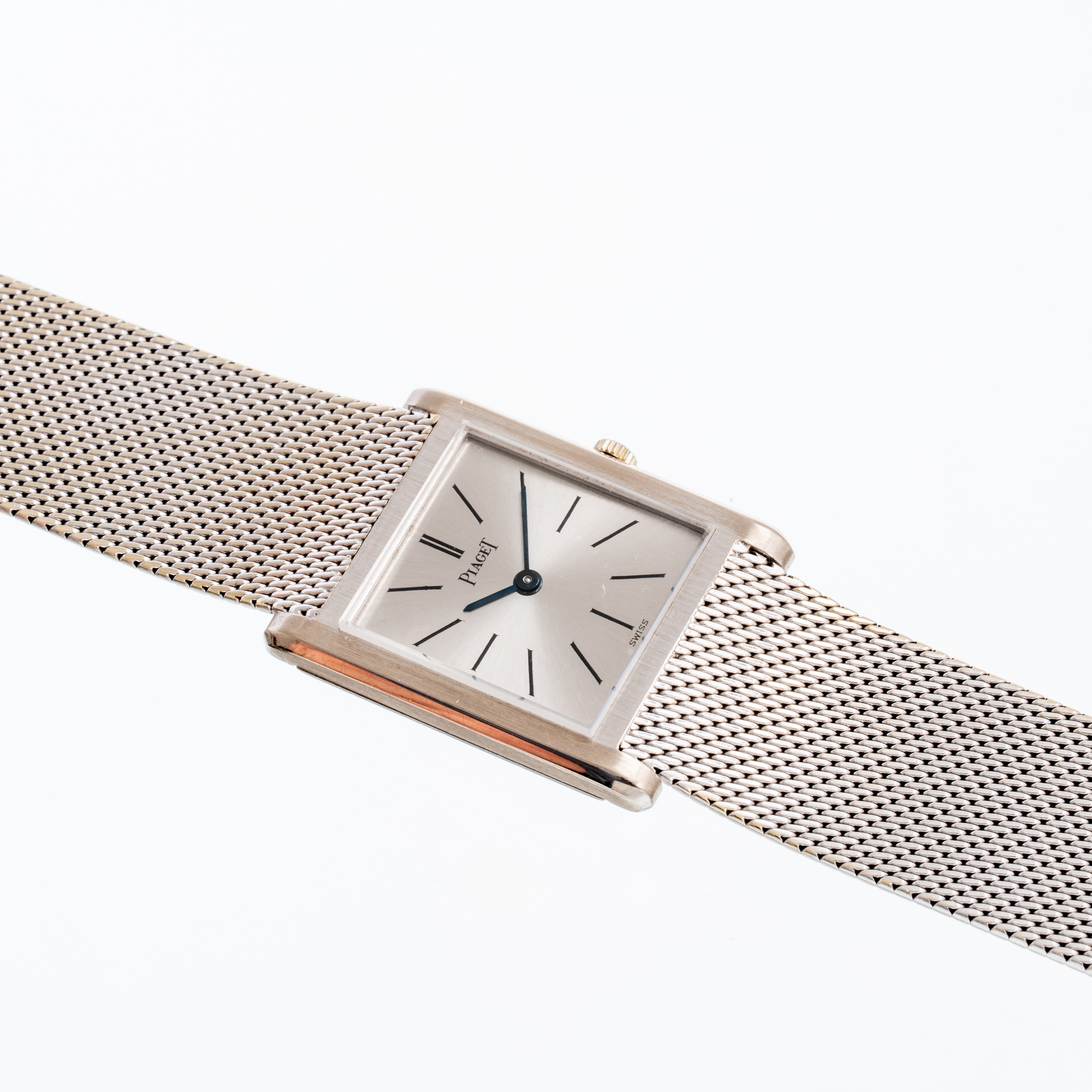 PIAGET - TANKOROLOGIO SOLO TEMPO A CARICA MANUALE IN ORO BIANCO 18KT CON BRACCIALE INTEGRATO IN O...