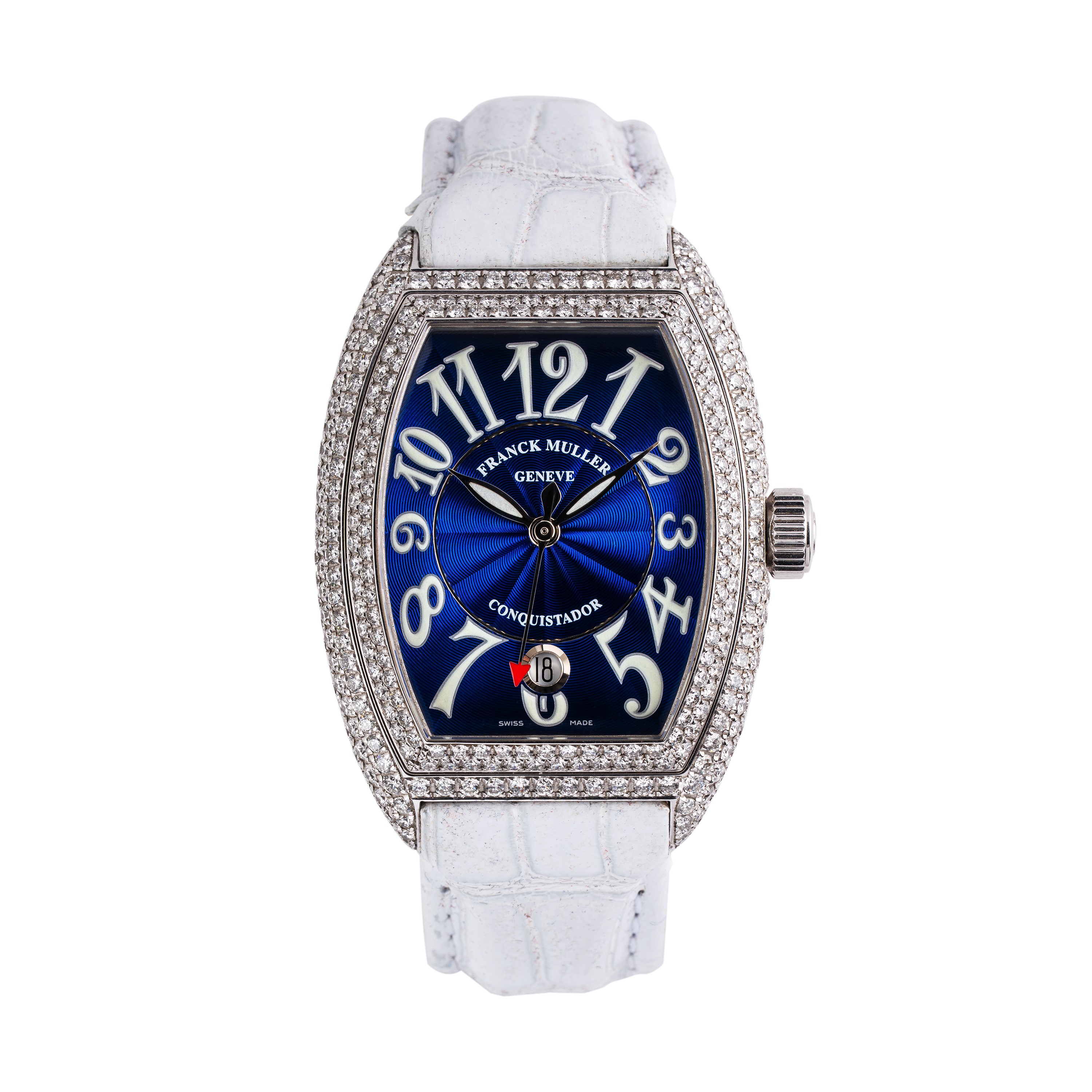 FRANCK MULLER - CONQUISTADOROROLOGIO SOLO TEMPO A CARICA AUTOMATICA IN ORO BIANCO 18KT E CASSA CO...
