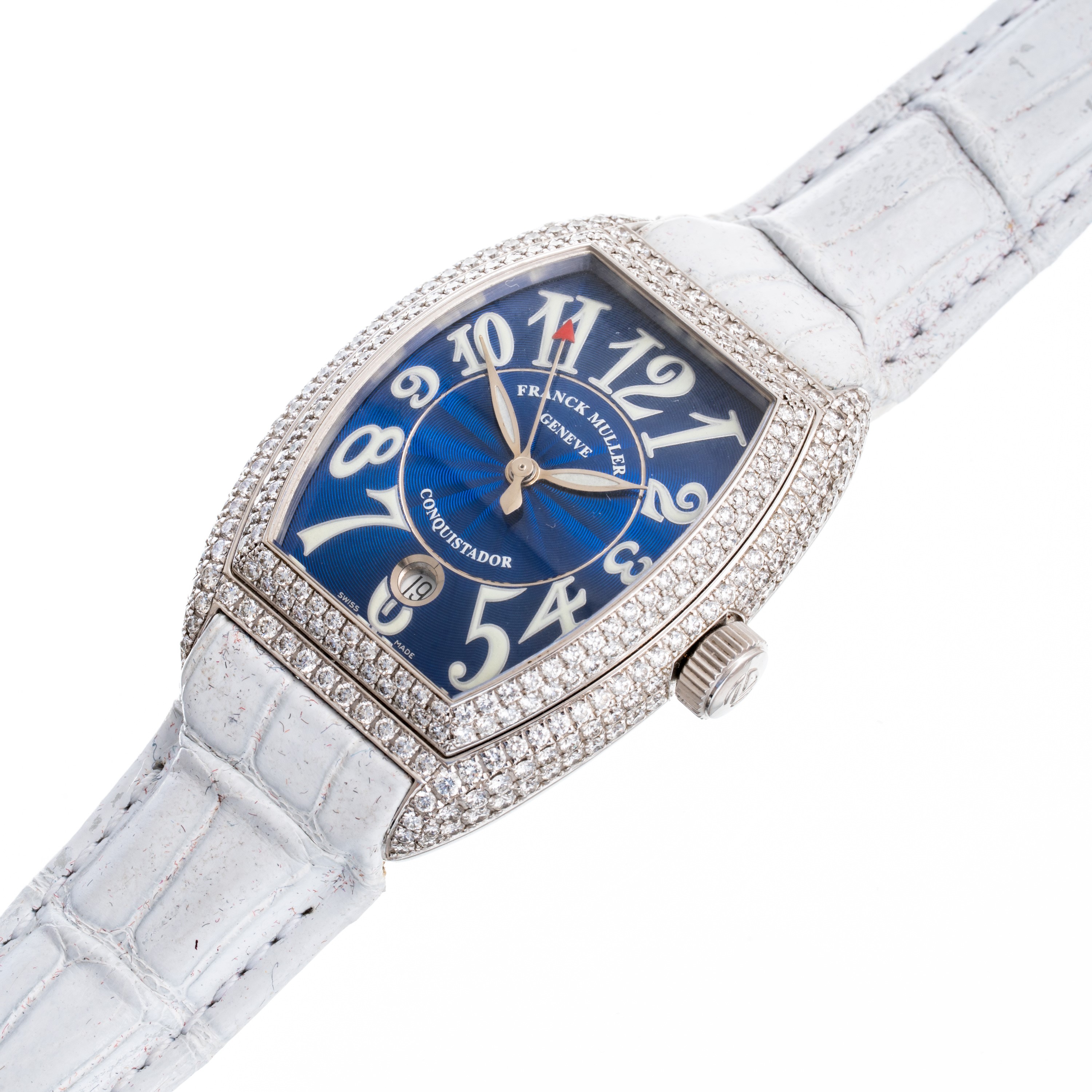 FRANCK MULLER - CONQUISTADOROROLOGIO SOLO TEMPO A CARICA AUTOMATICA IN ORO BIANCO 18KT E CASSA CO...