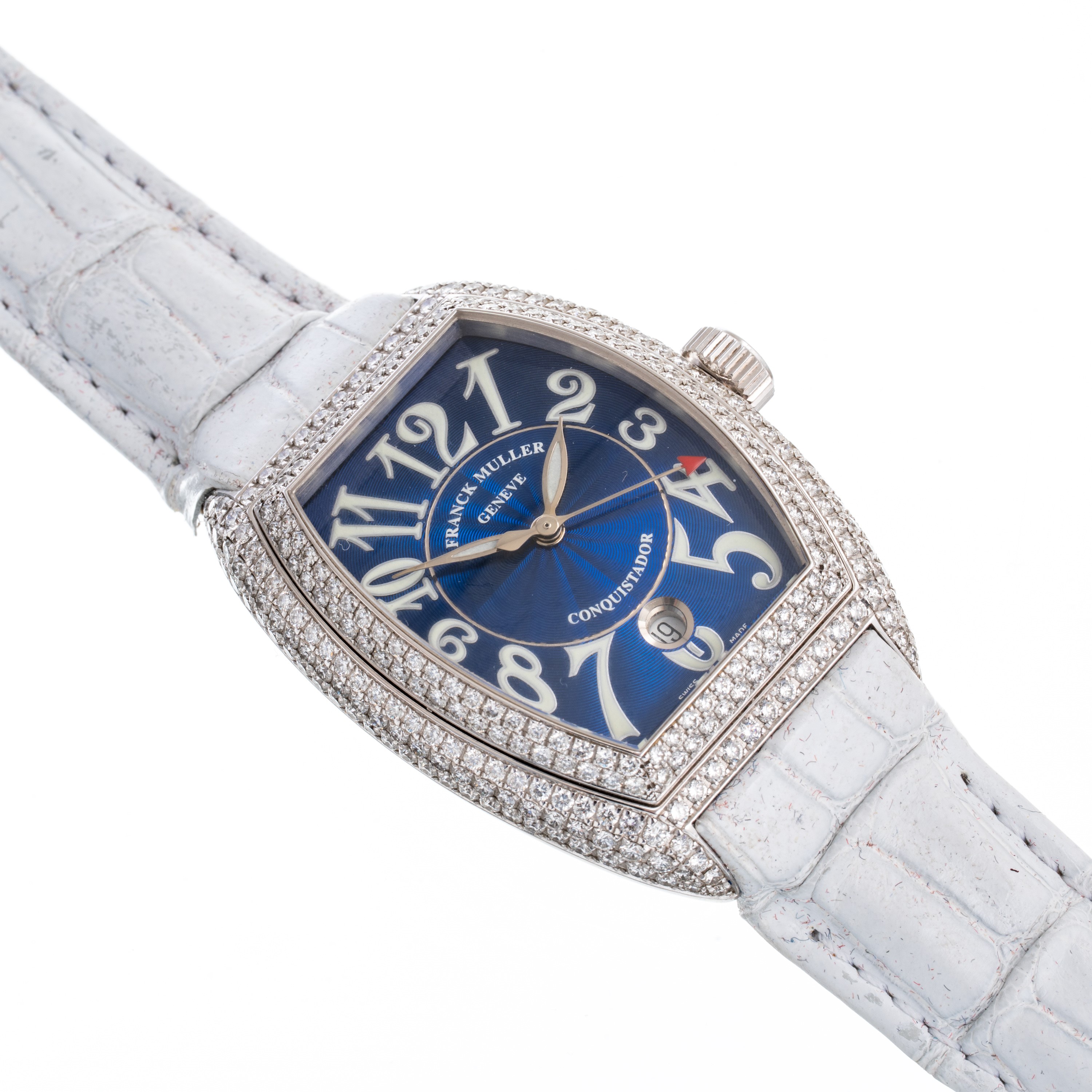 FRANCK MULLER - CONQUISTADOROROLOGIO SOLO TEMPO A CARICA AUTOMATICA IN ORO BIANCO 18KT E CASSA CO...