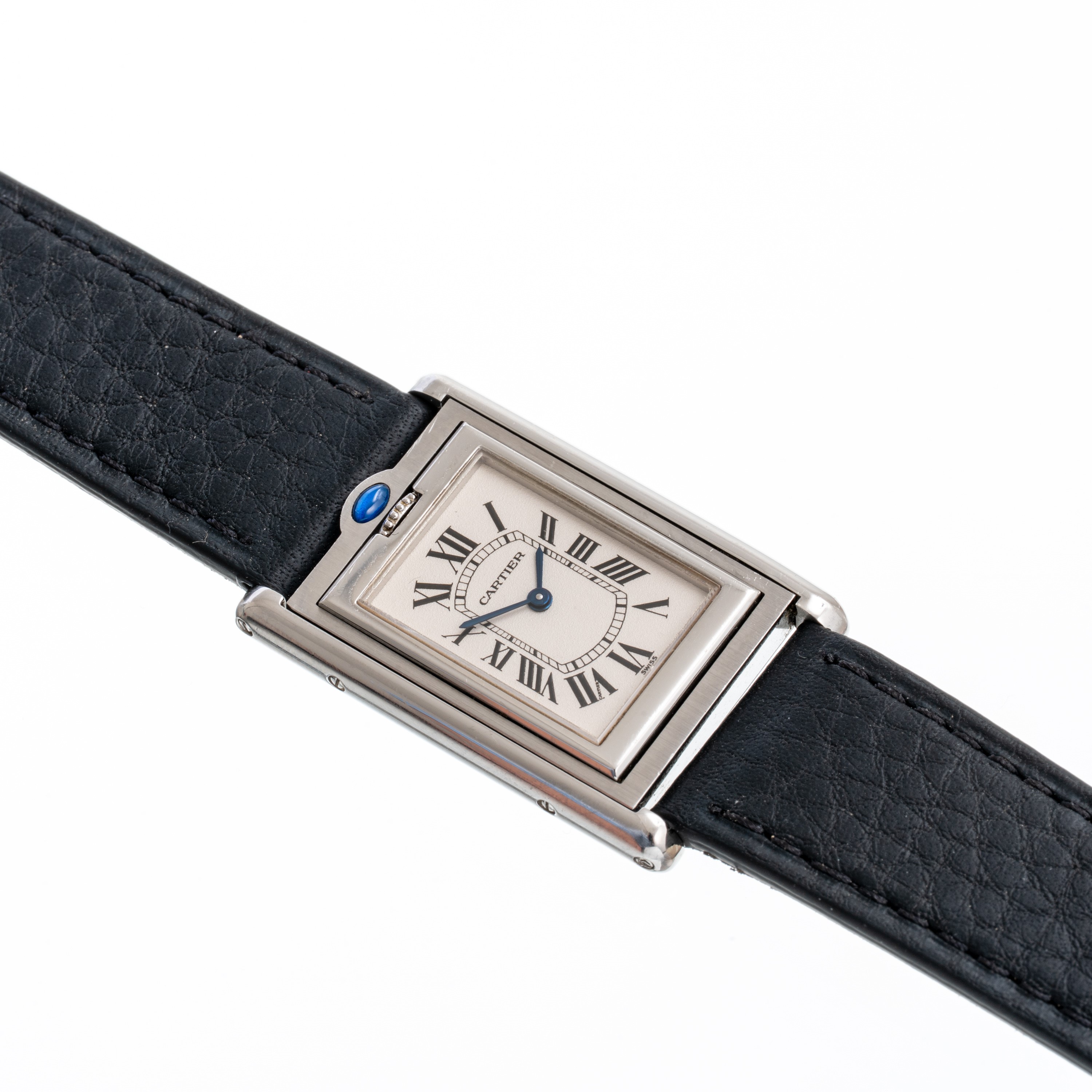 CARTIER - BASCULANTEOROLOGIO SOLO TEMPO IN ACCIAIO AL QUARZO CON CASSA REVERSIBILE