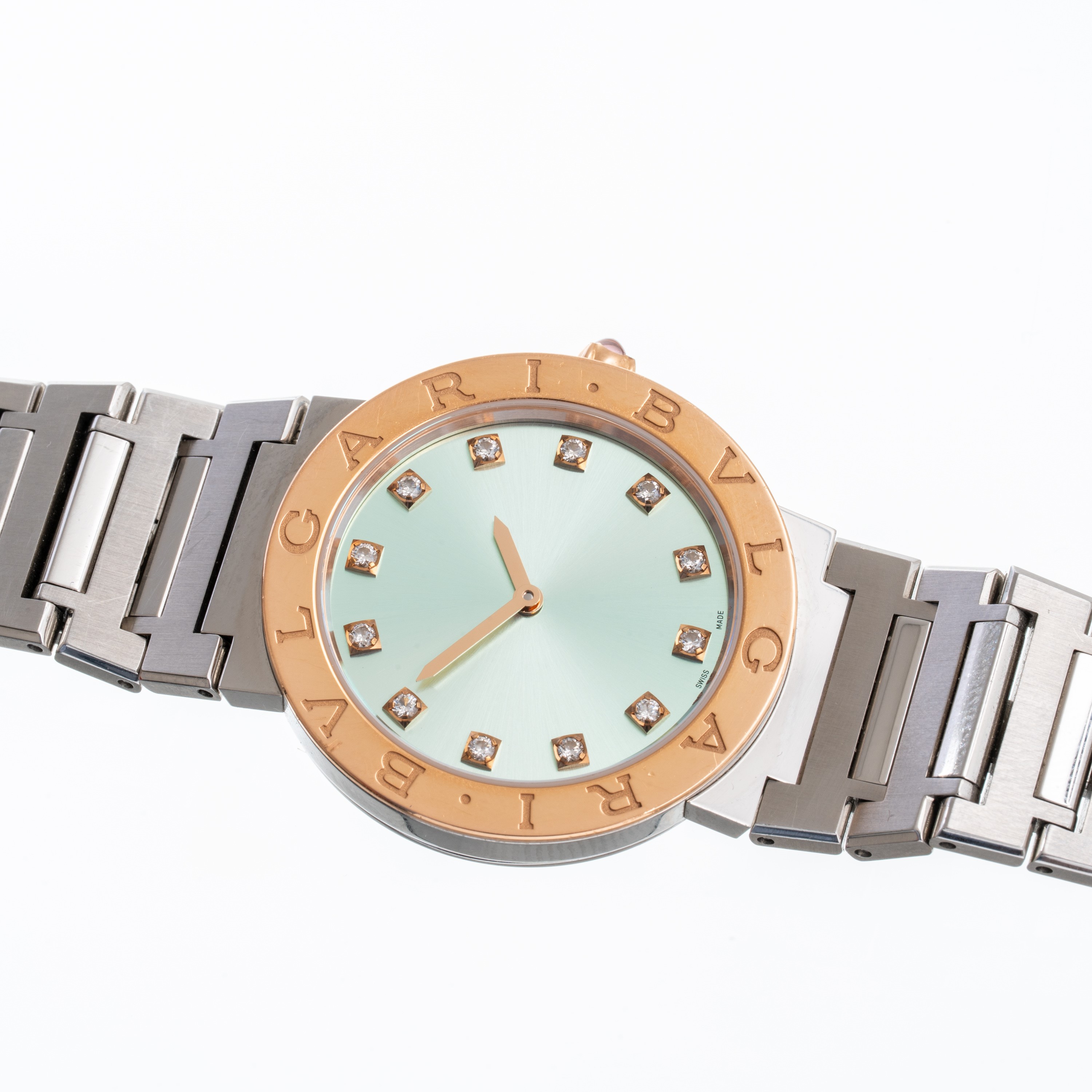 BULGARI - BVLGARI BVLGARIOROLOGIO SOLO TEMPO AL QUARZO IN ACCIAIO CON QUADRANTE AZZURRO CON INDIC...