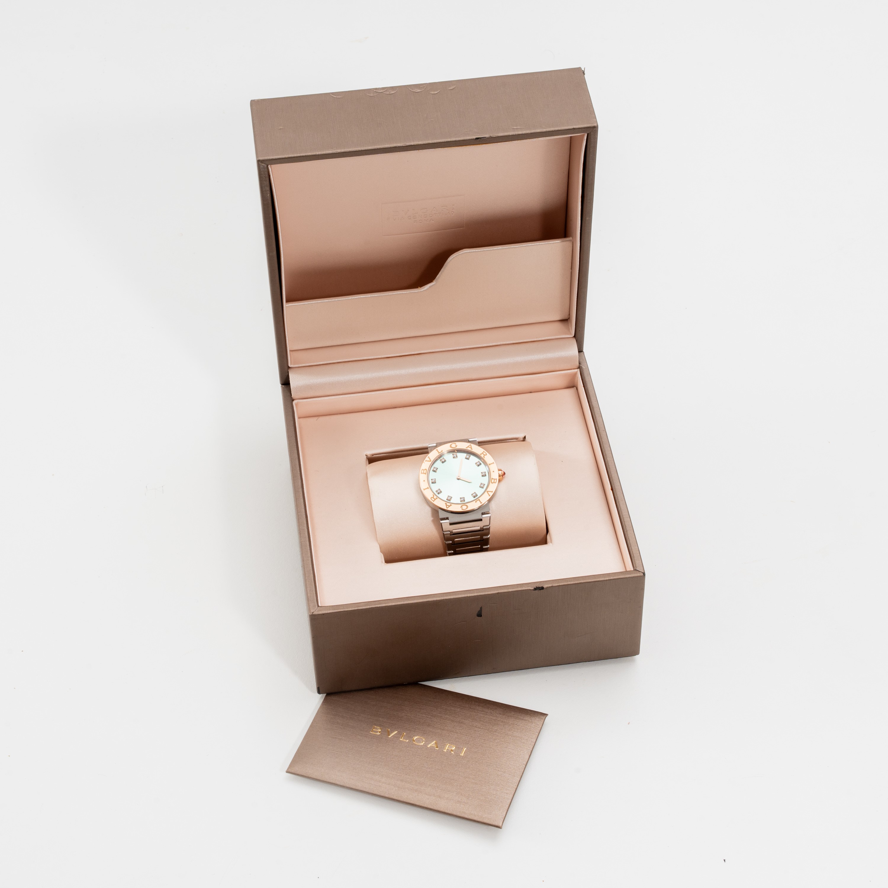 BULGARI - BVLGARI BVLGARIOROLOGIO SOLO TEMPO AL QUARZO IN ACCIAIO CON QUADRANTE AZZURRO CON INDIC...