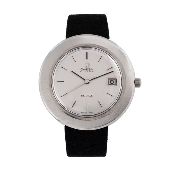 OMEGA - OMEGA - FLYING SAUCER STEEL AUTOMATIC WINDING WATCH WITH GREY DIAL