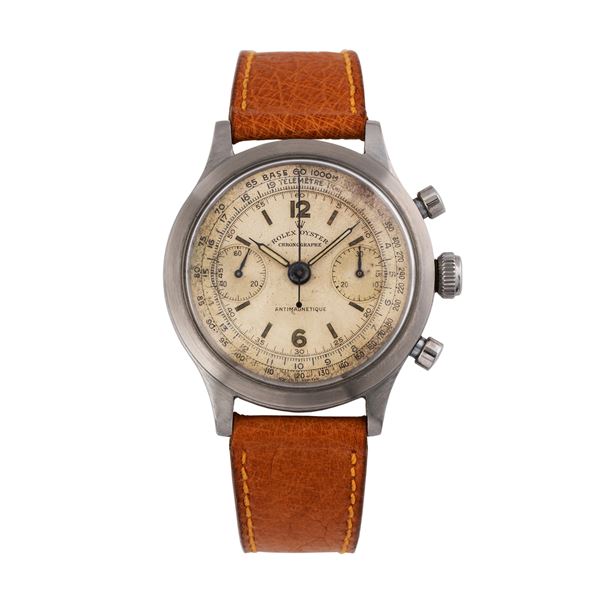 ROLEX - ROLEX - BARREL MANUAL WINDING STEEL CHRONOGRAPH WITH WHITE DIAL