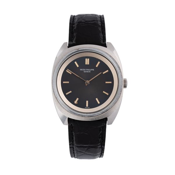 PATEK PHILIPPE - PATEK PHILIPPE - CALATRAVA MANUAL WINDING STEEL WATCH WITH BLUE DIAL