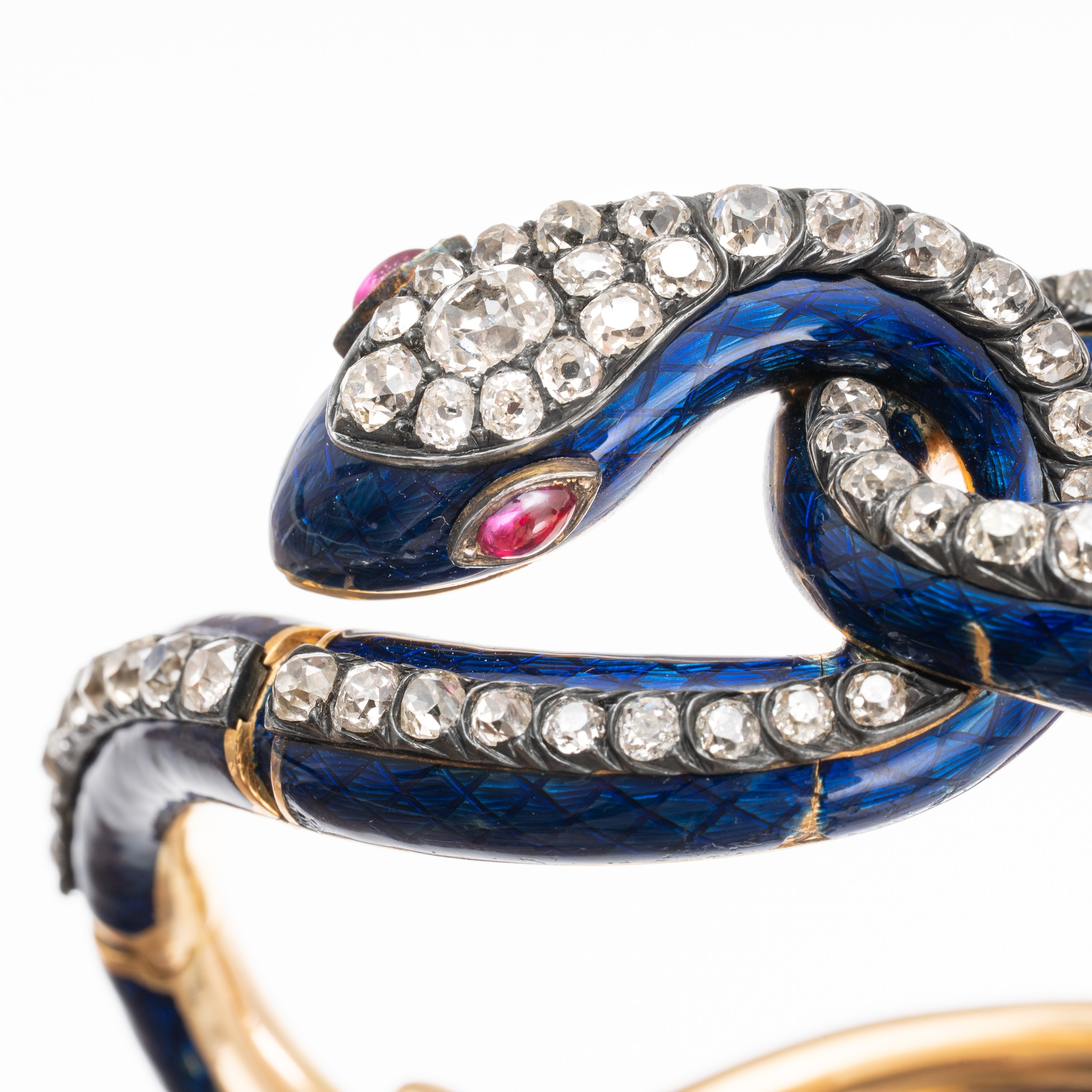 BRACCIALE SERPENTI IN ORO GIALLO 18KT CON SMALTI E DIAMANTI